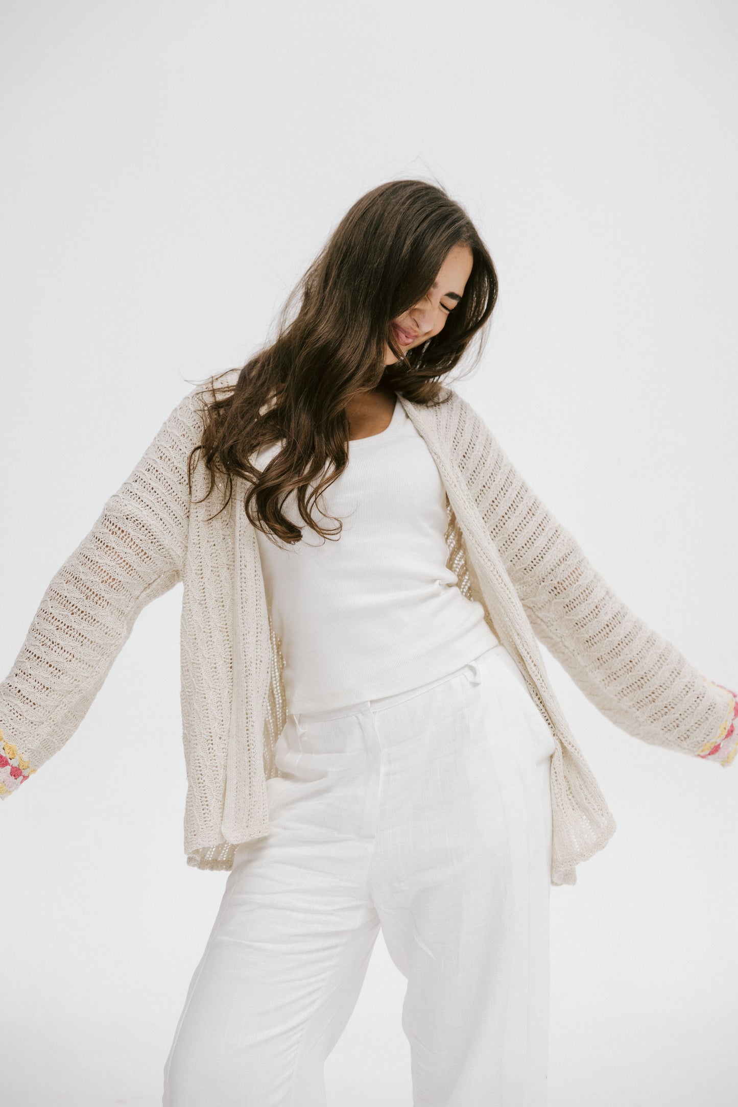 Shoreline knit Cardigan in Pink