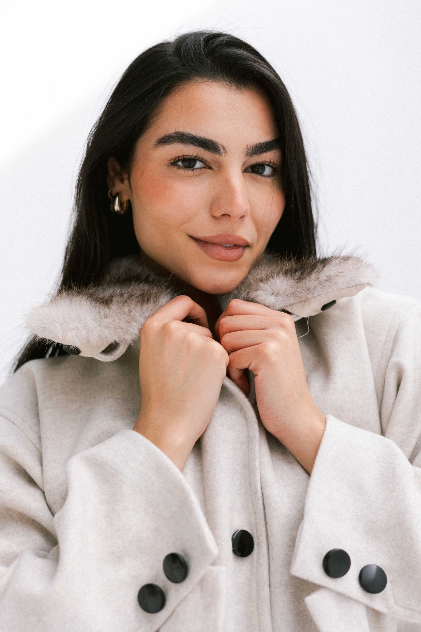 Aurora Fur Jacket in Cream