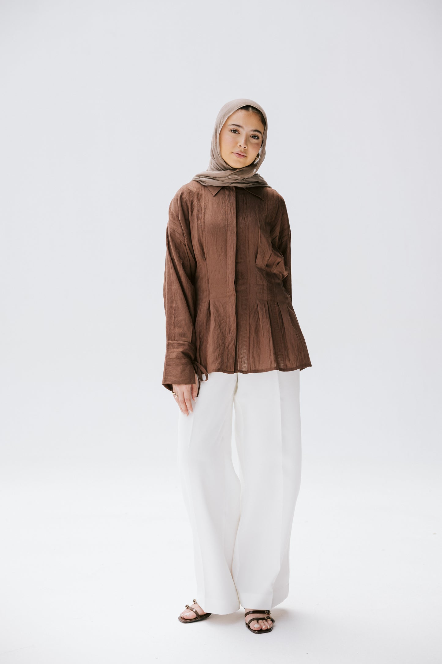 The Hourglass blouse in bronze