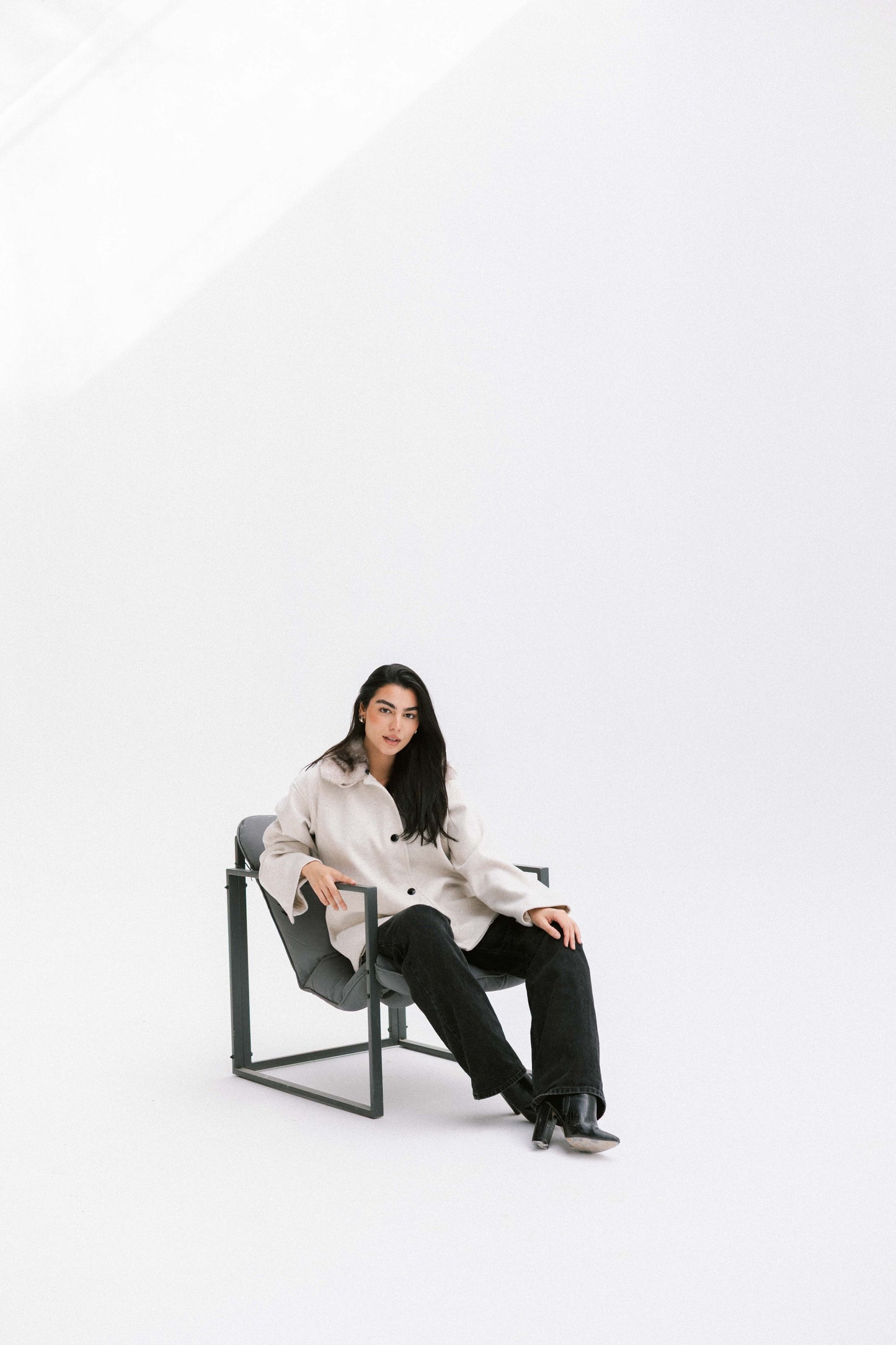 Aurora Fur Jacket in Cream