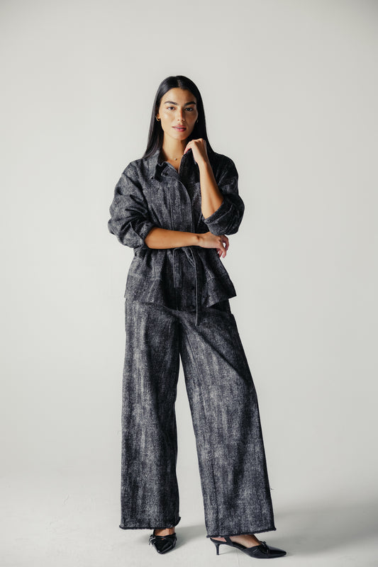 Washed Black Denim Set