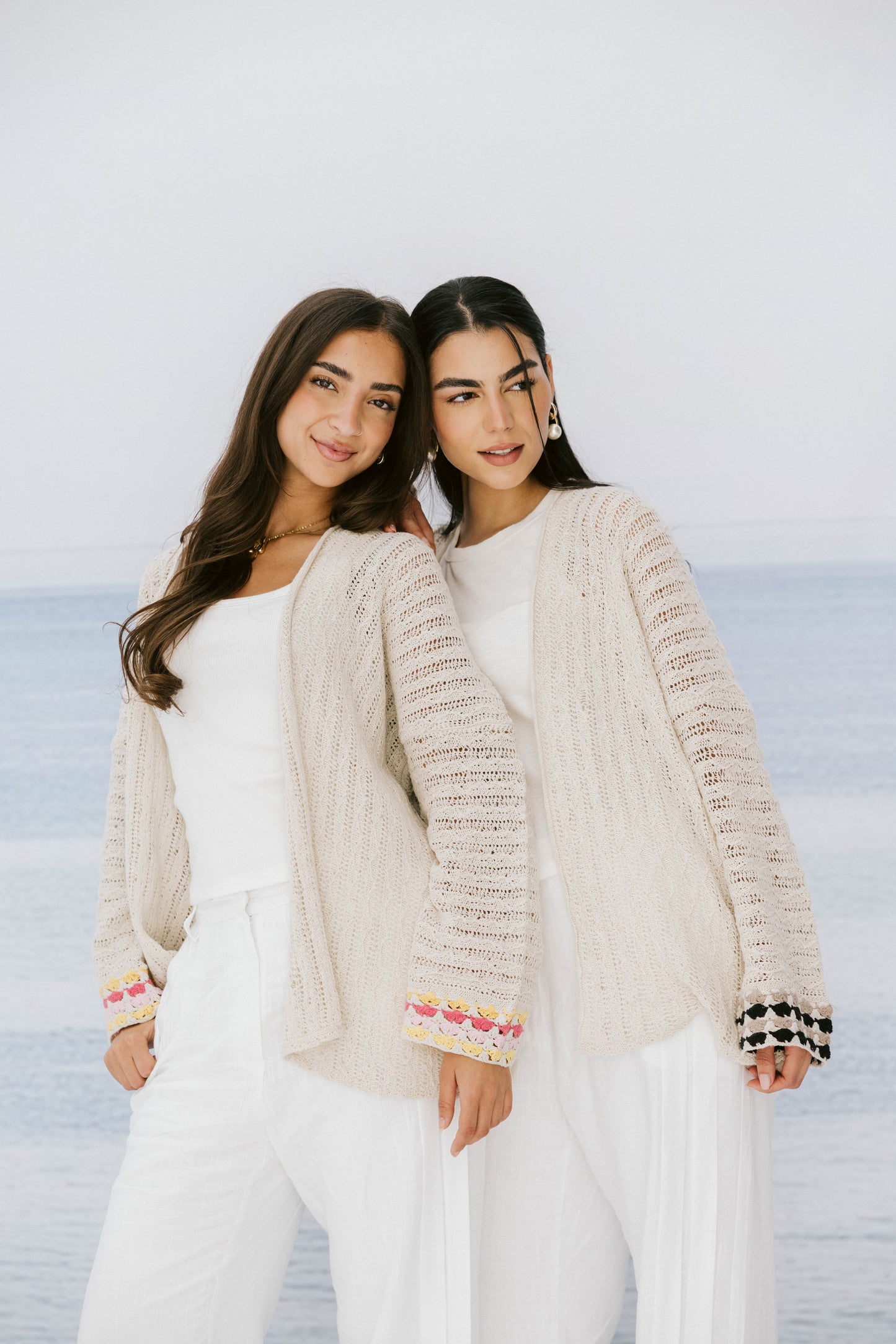 Shoreline knit Cardigan in Pink