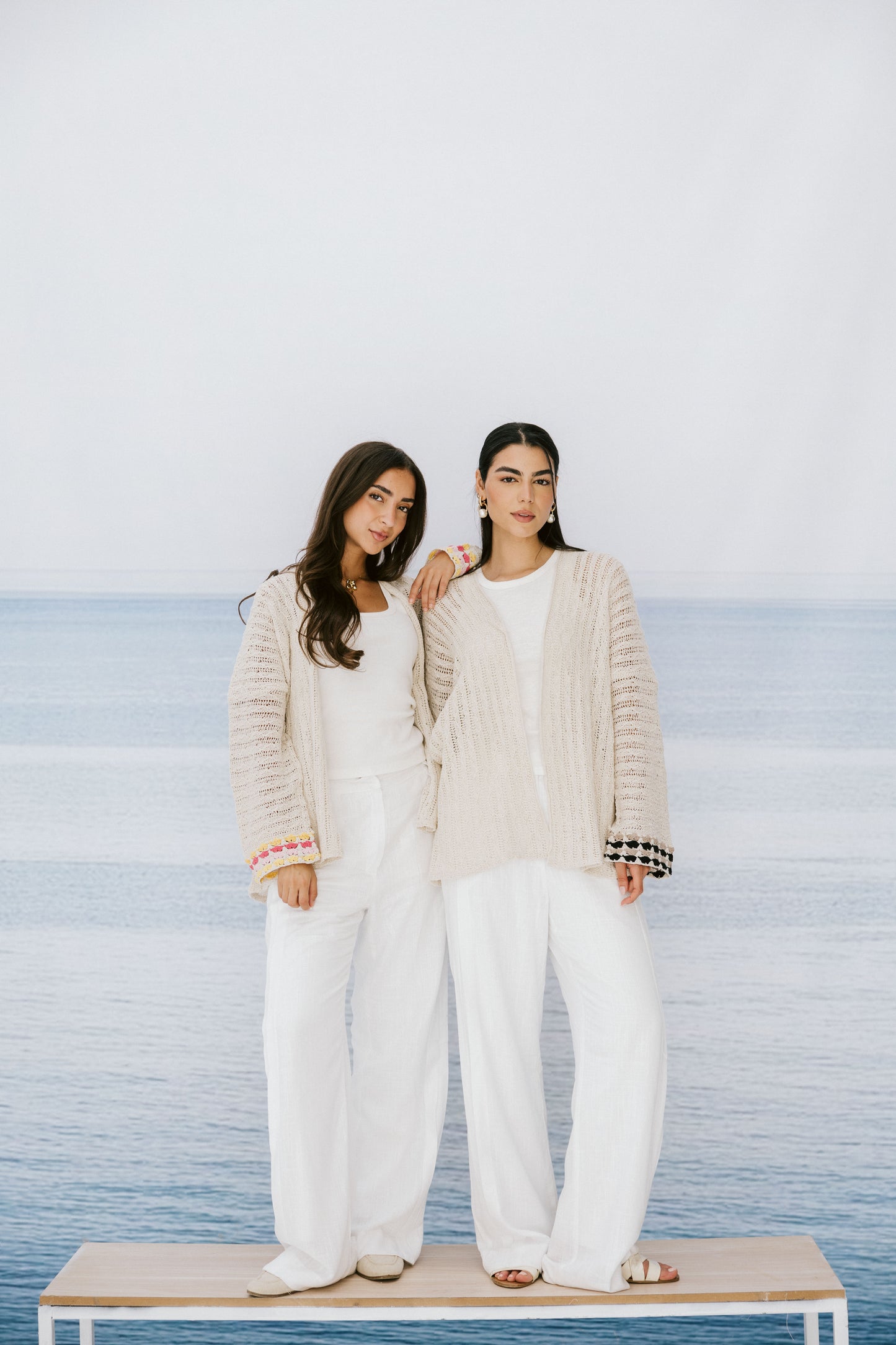 Shoreline knit Cardigan in Pink