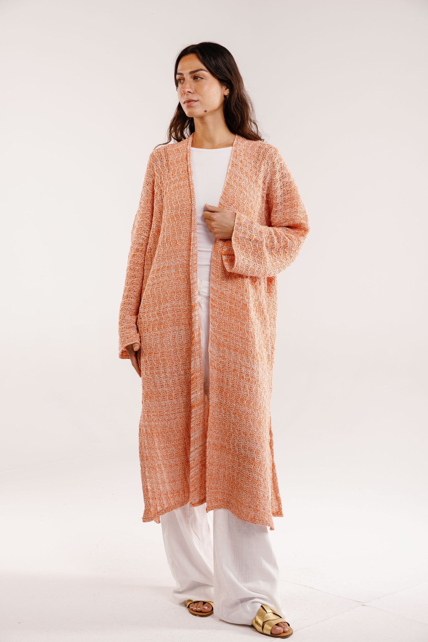 Cloud Knit Cardigan in Tangerine