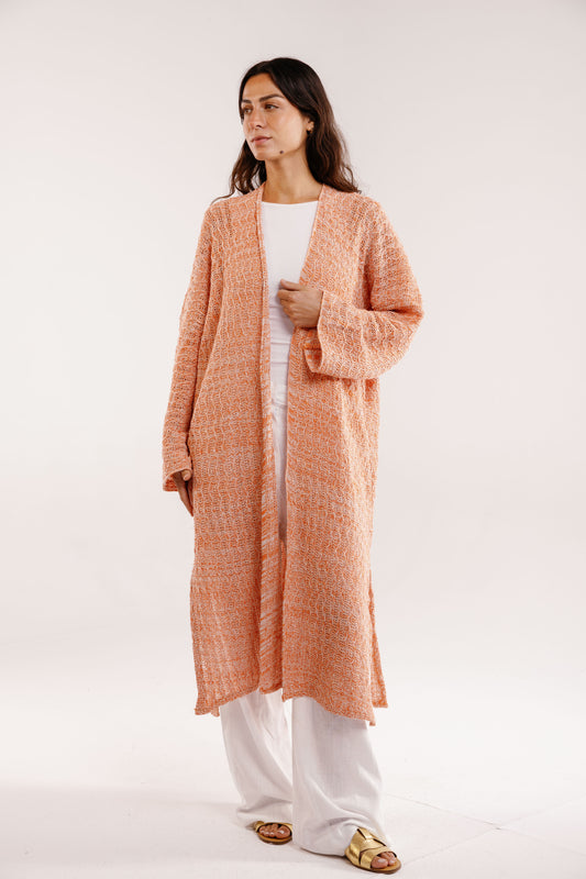 Cloud Knit Cardigan in Tangerine