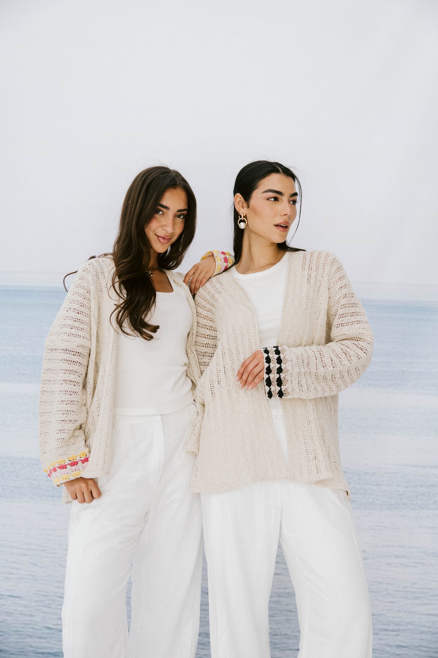 Shoreline knit Cardigan in Pink