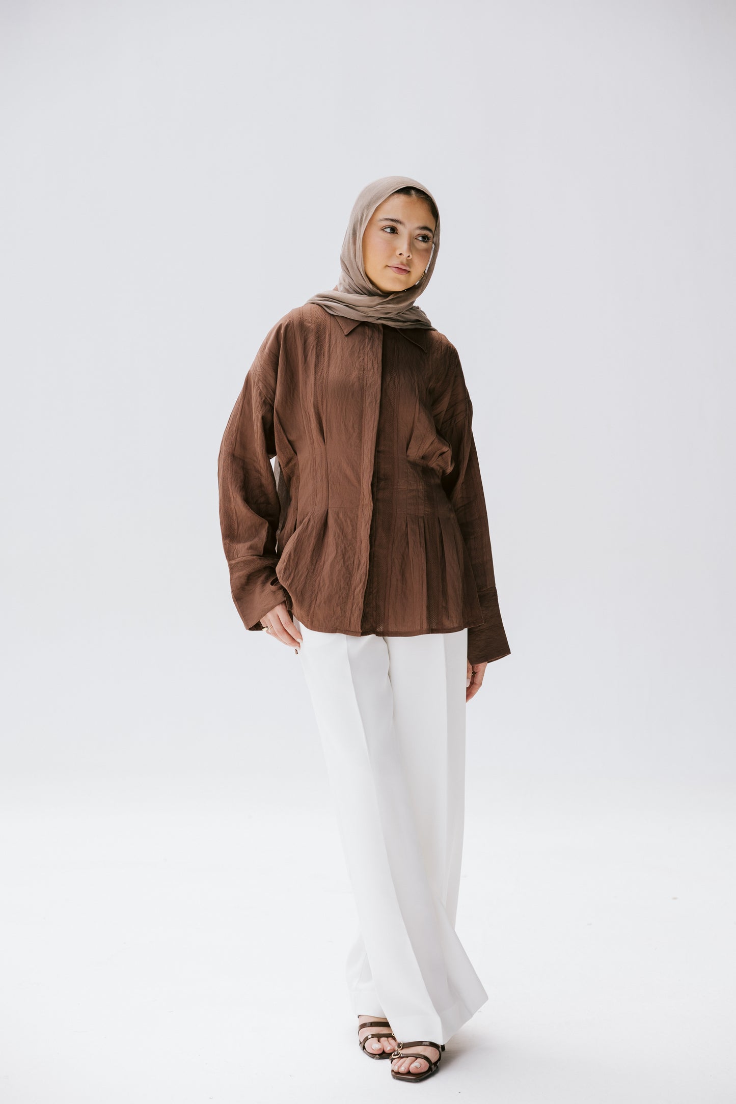 The Hourglass blouse in bronze