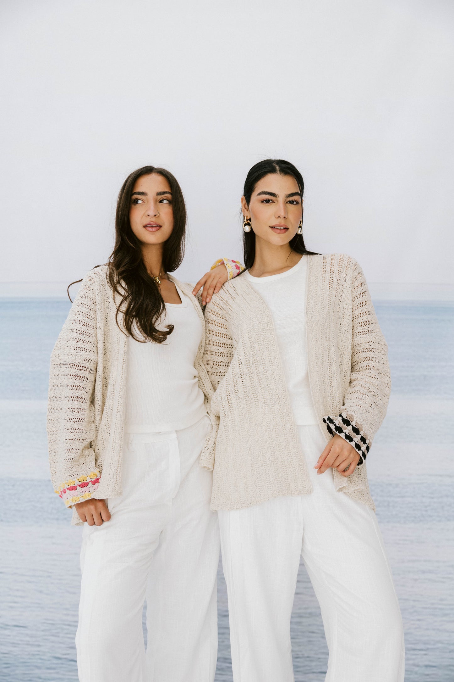 Shoreline knit Cardigan in Pink
