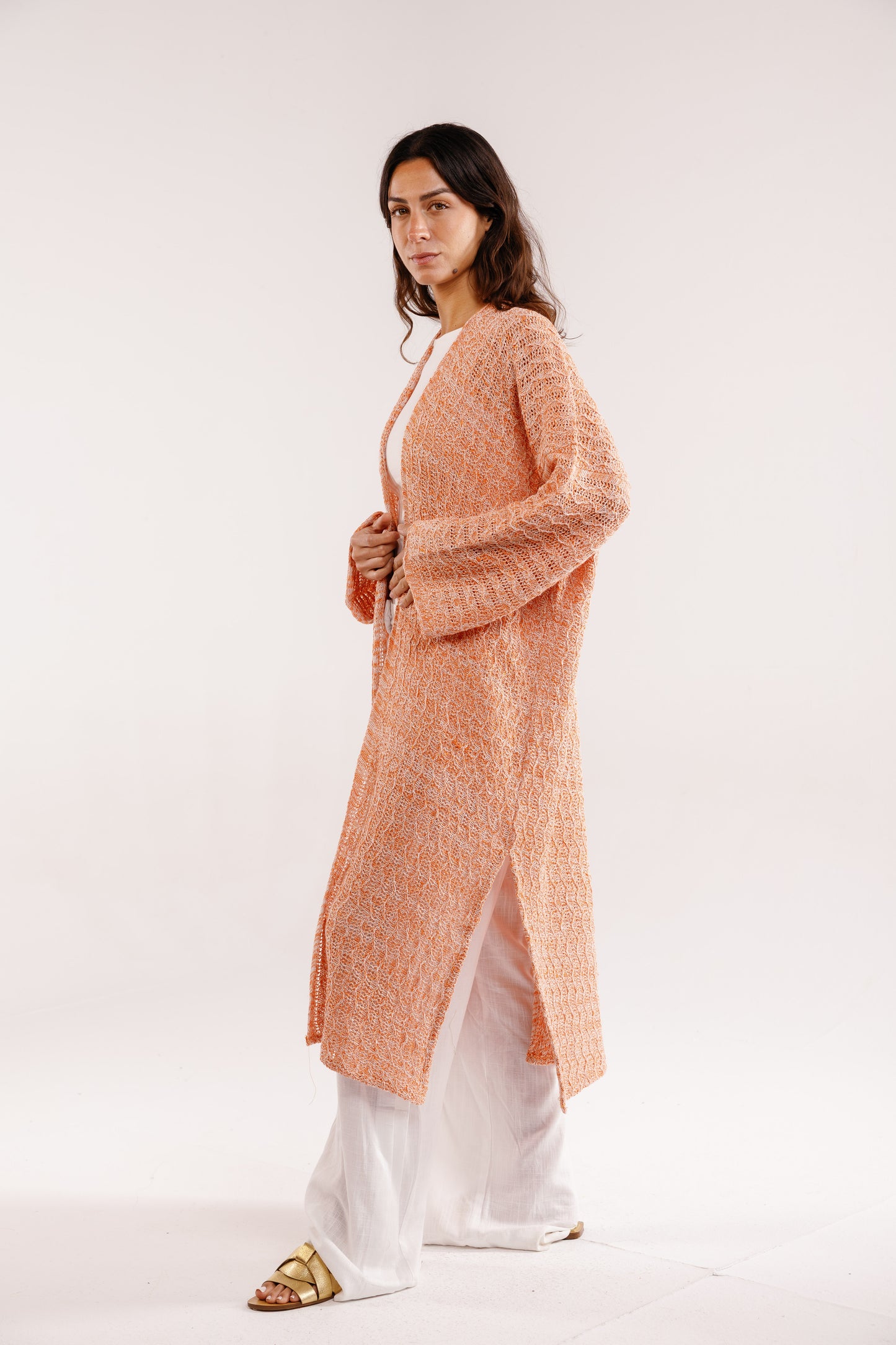 Cloud Knit Cardigan in Tangerine