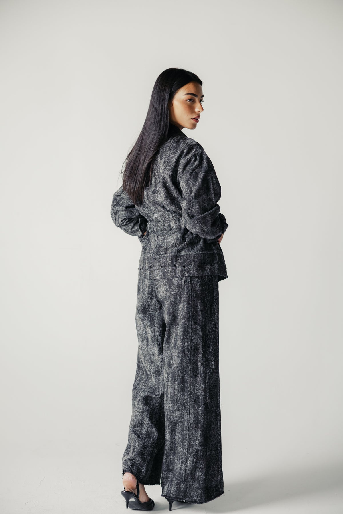 Washed Black Denim Set