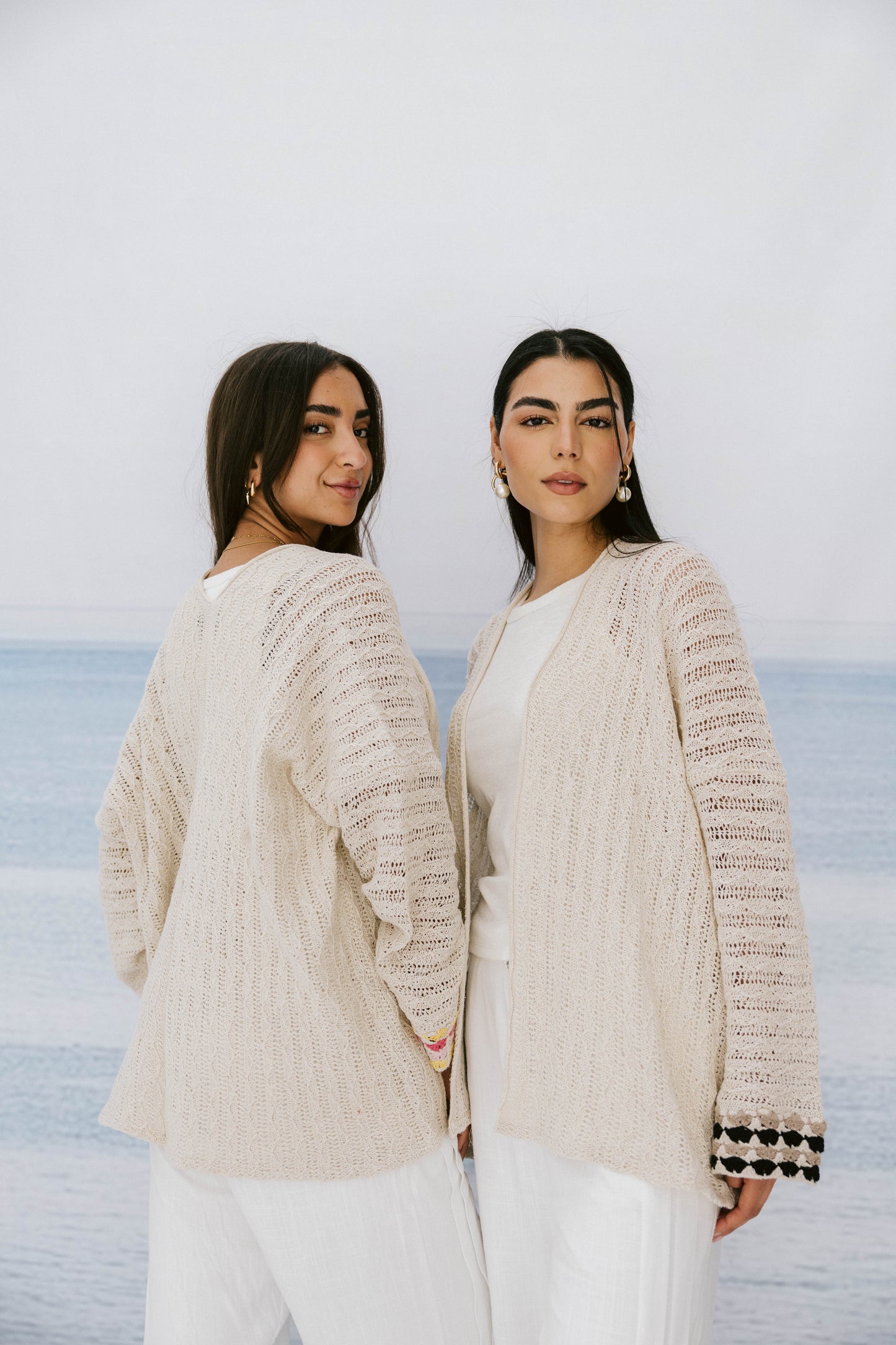 Shoreline knit Cardigan in Pink