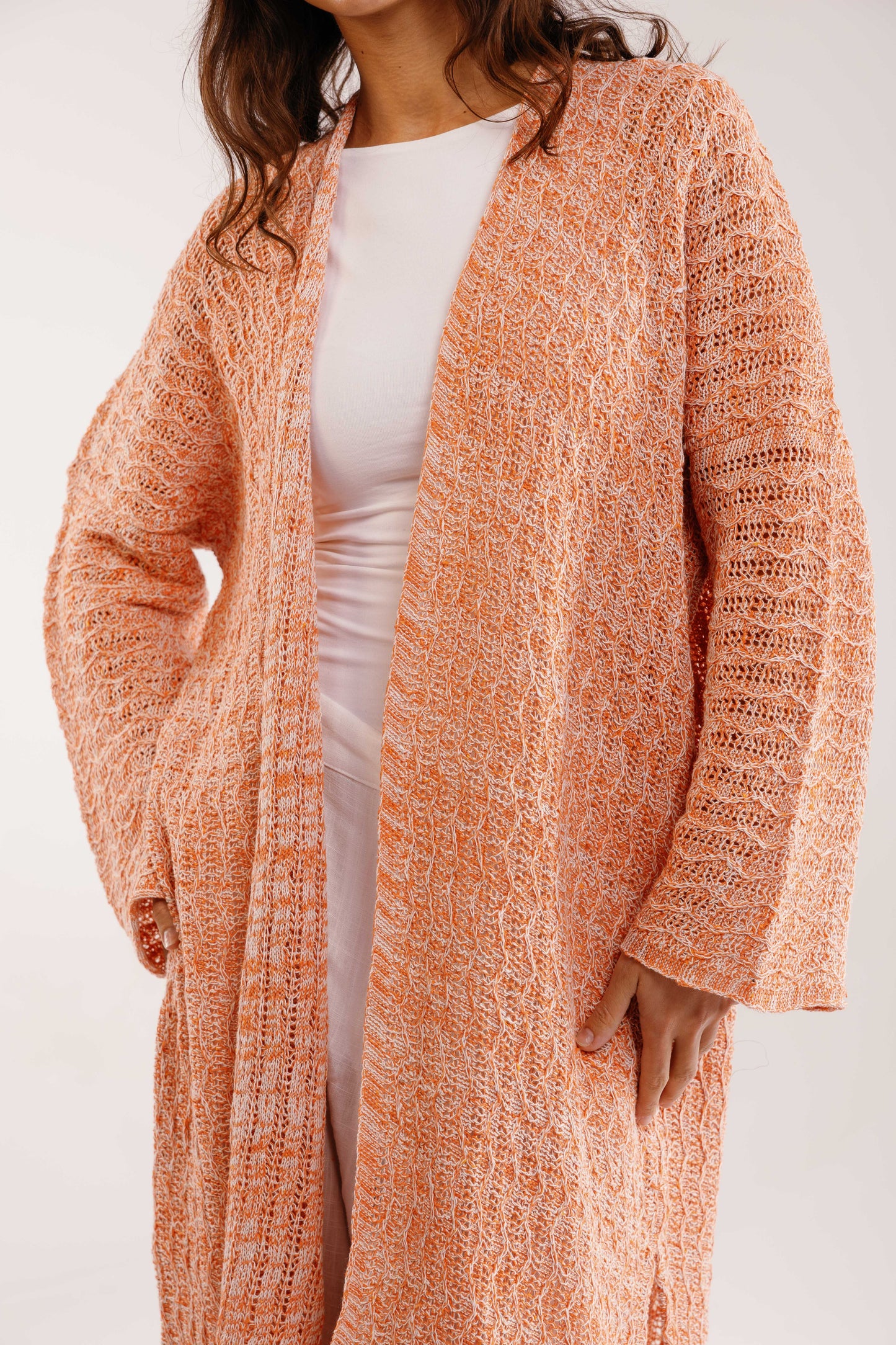 Cloud Knit Cardigan in Tangerine
