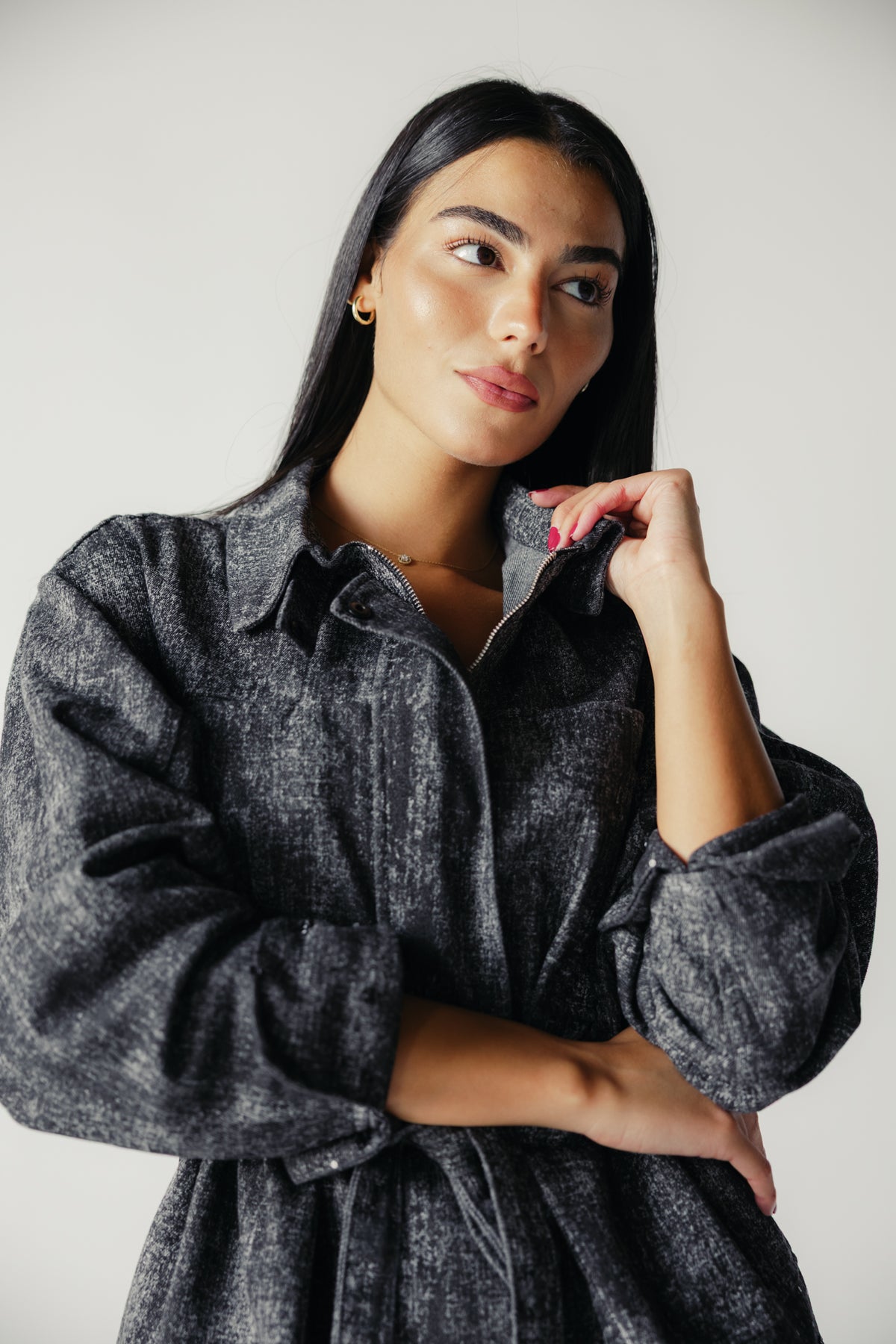 Washed Black Denim Set