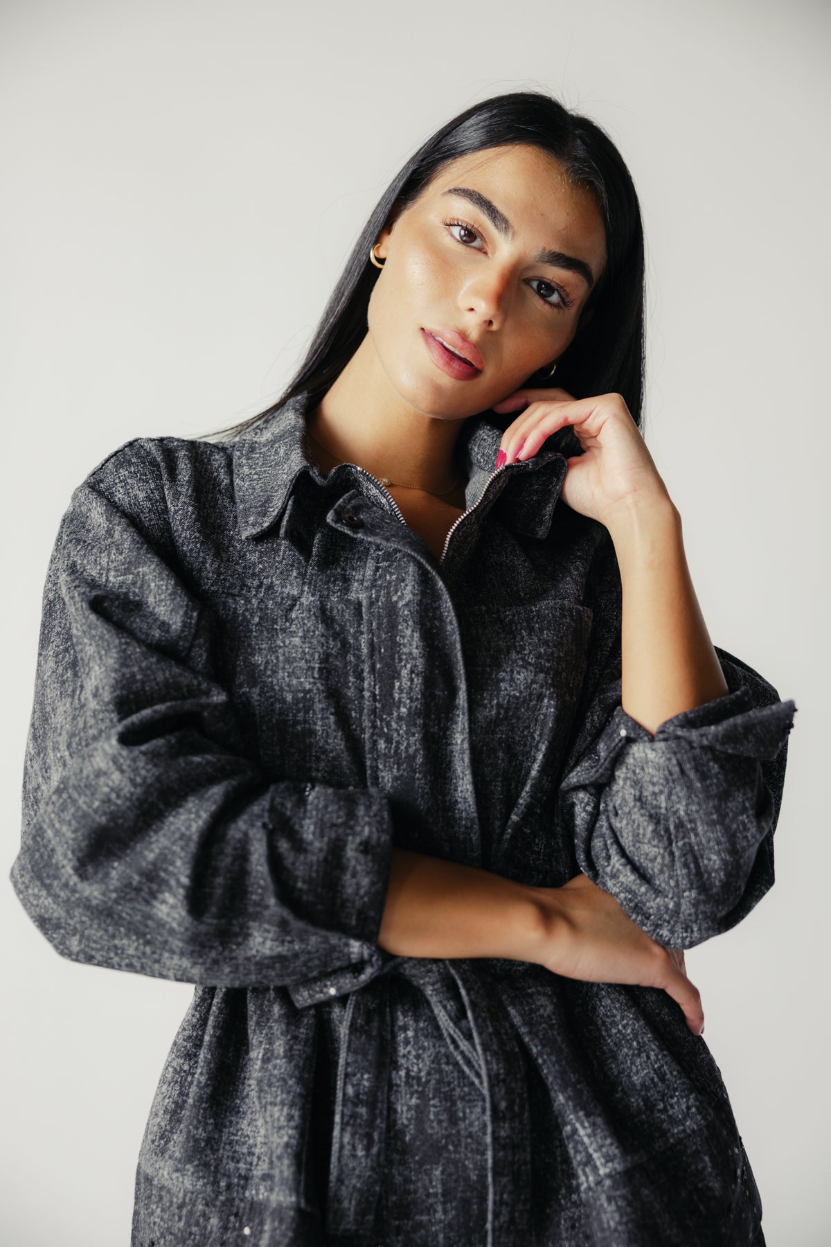 Washed Black Denim Set
