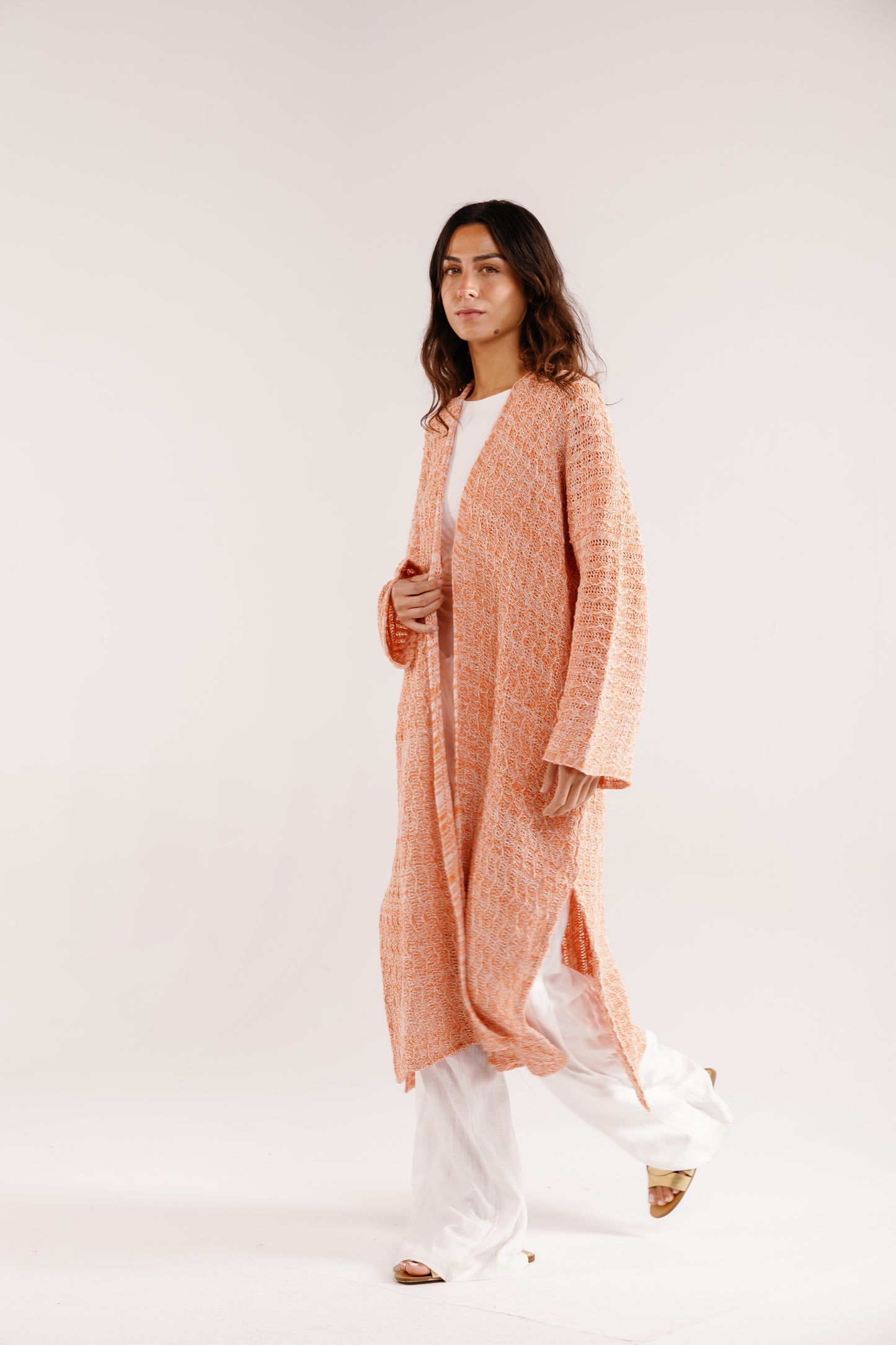 Cloud Knit Cardigan in Tangerine