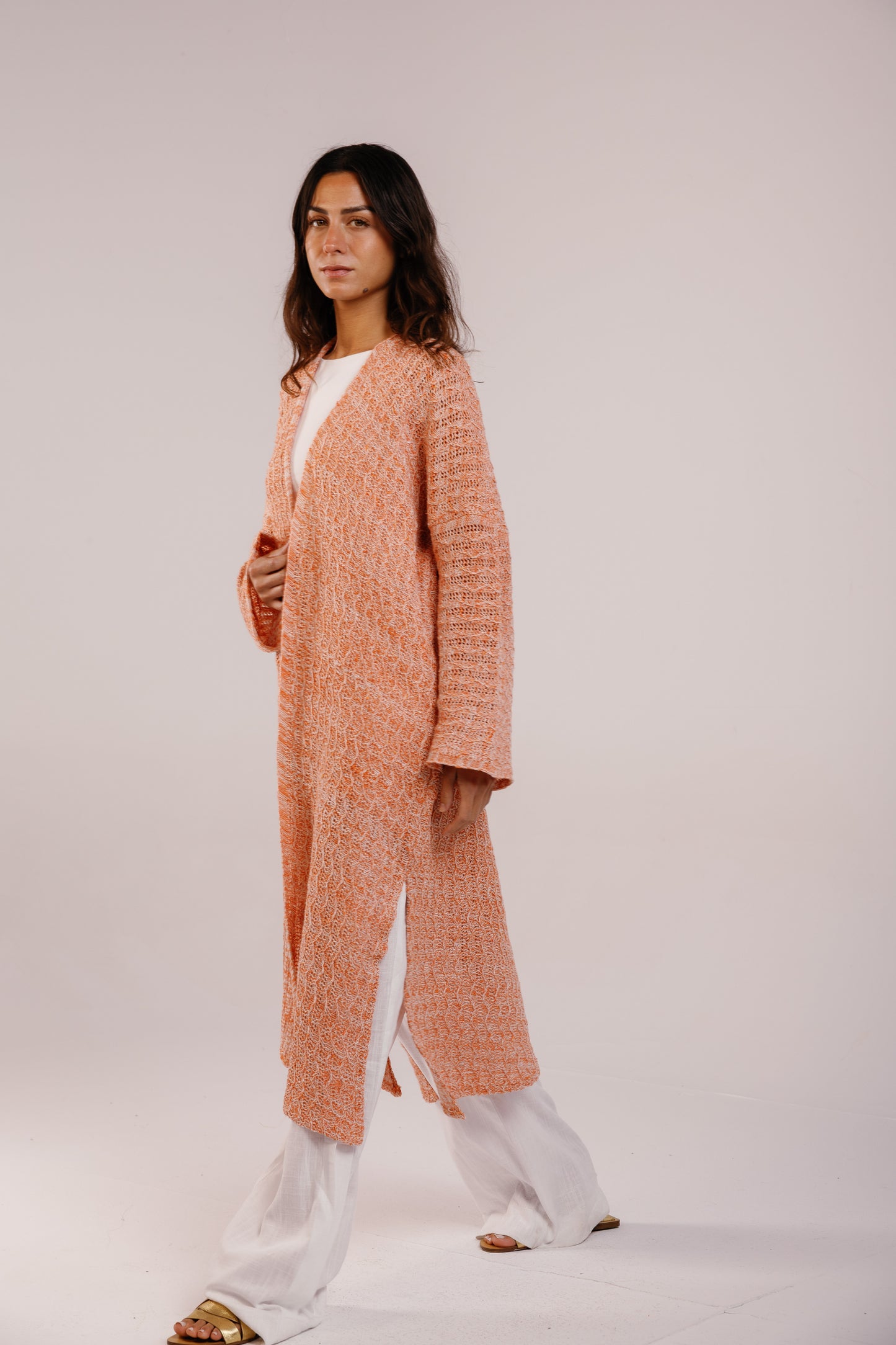Cloud Knit Cardigan in Tangerine