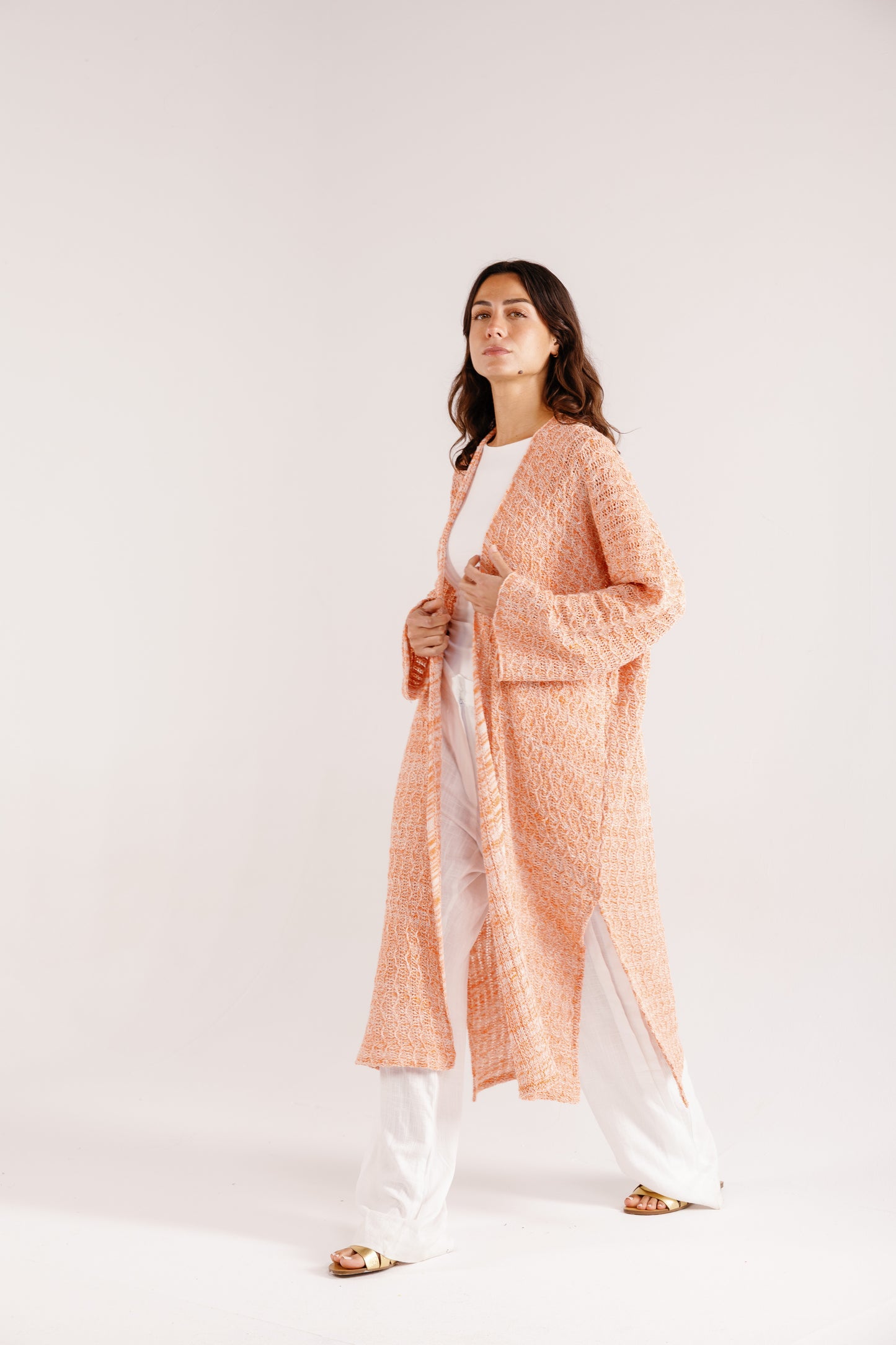 Cloud Knit Cardigan in Tangerine