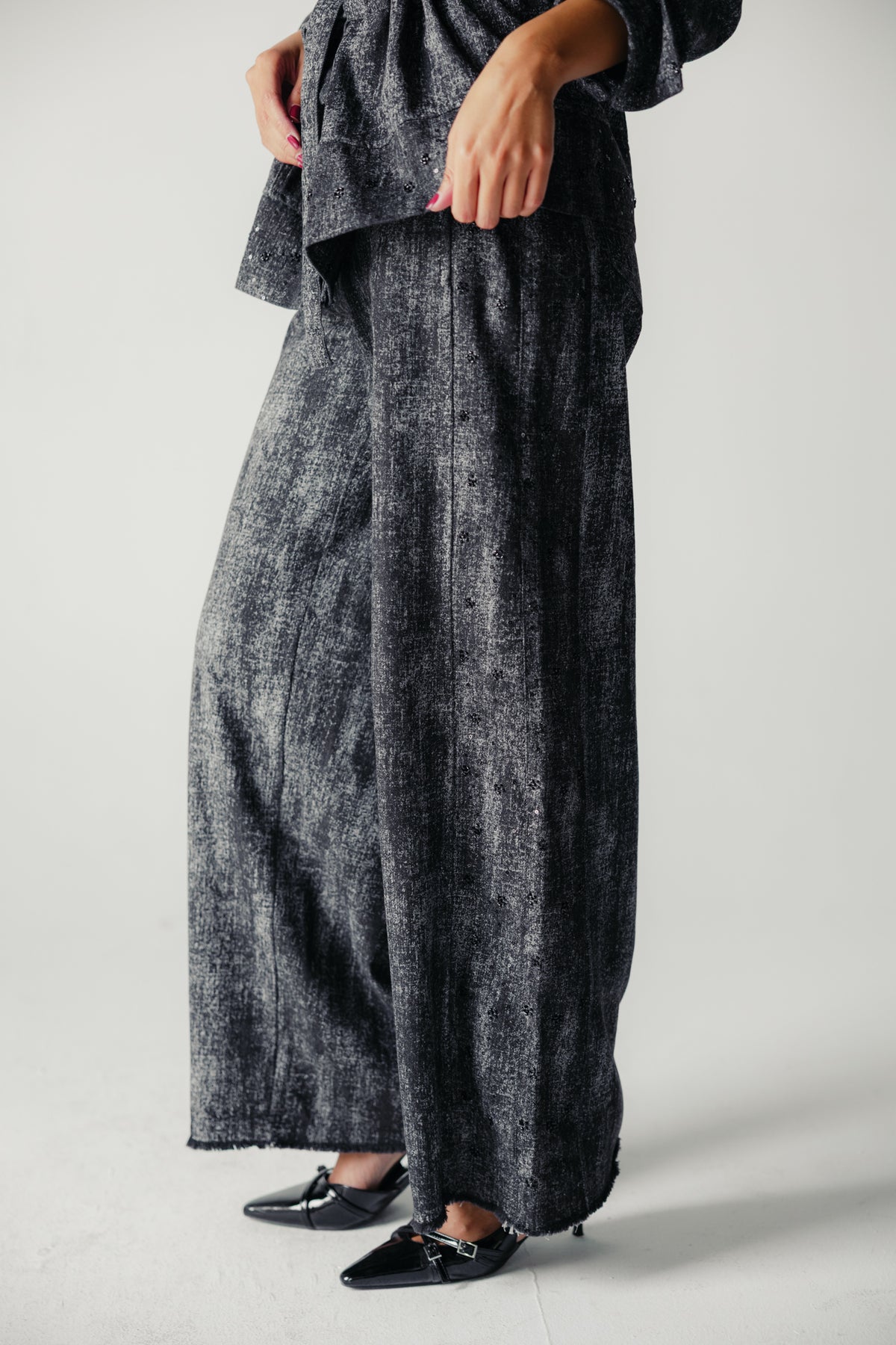 Washed Black Denim Set