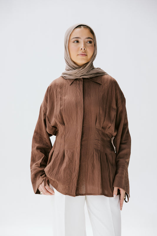 The Hourglass blouse in bronze