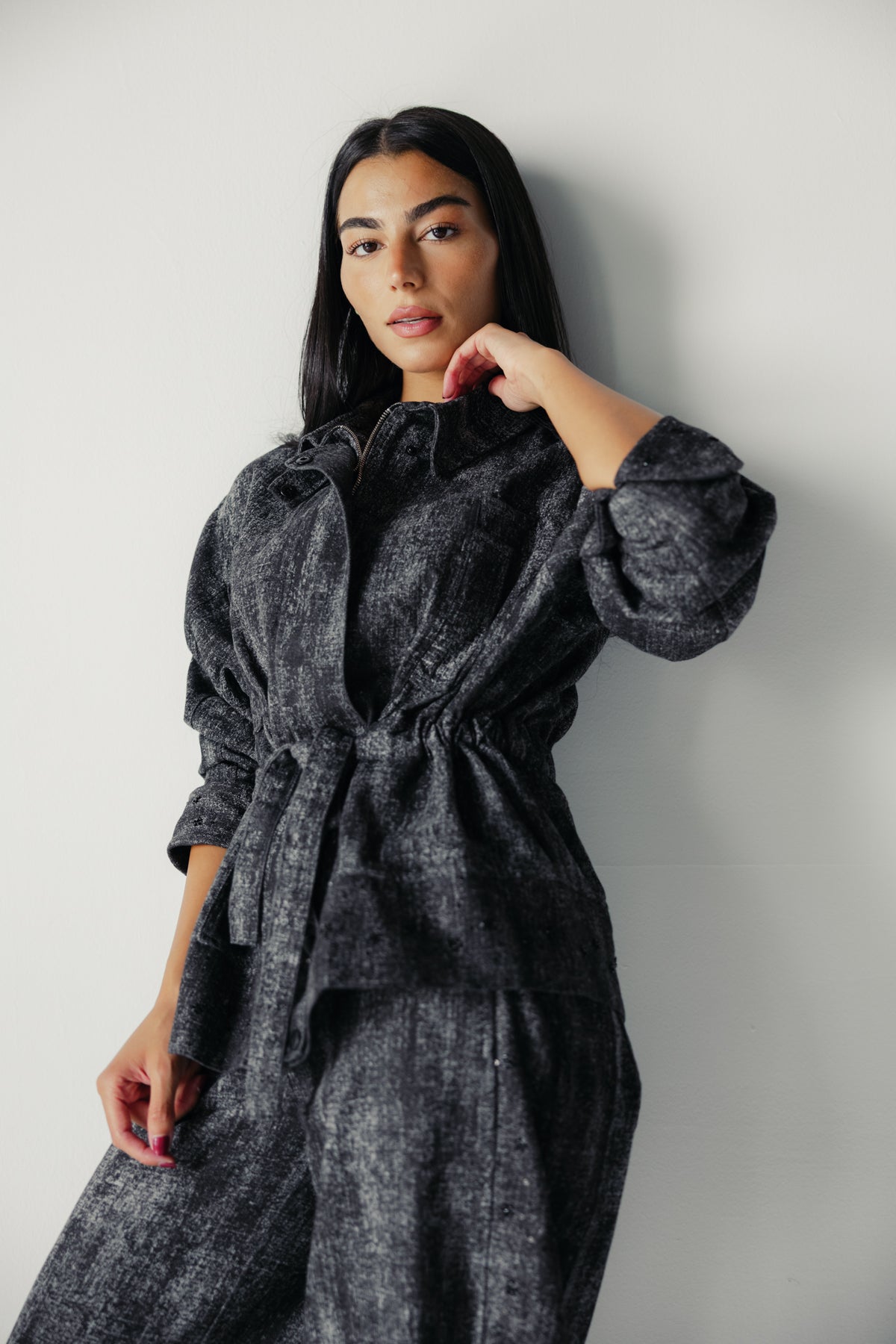 Washed Black Denim Set