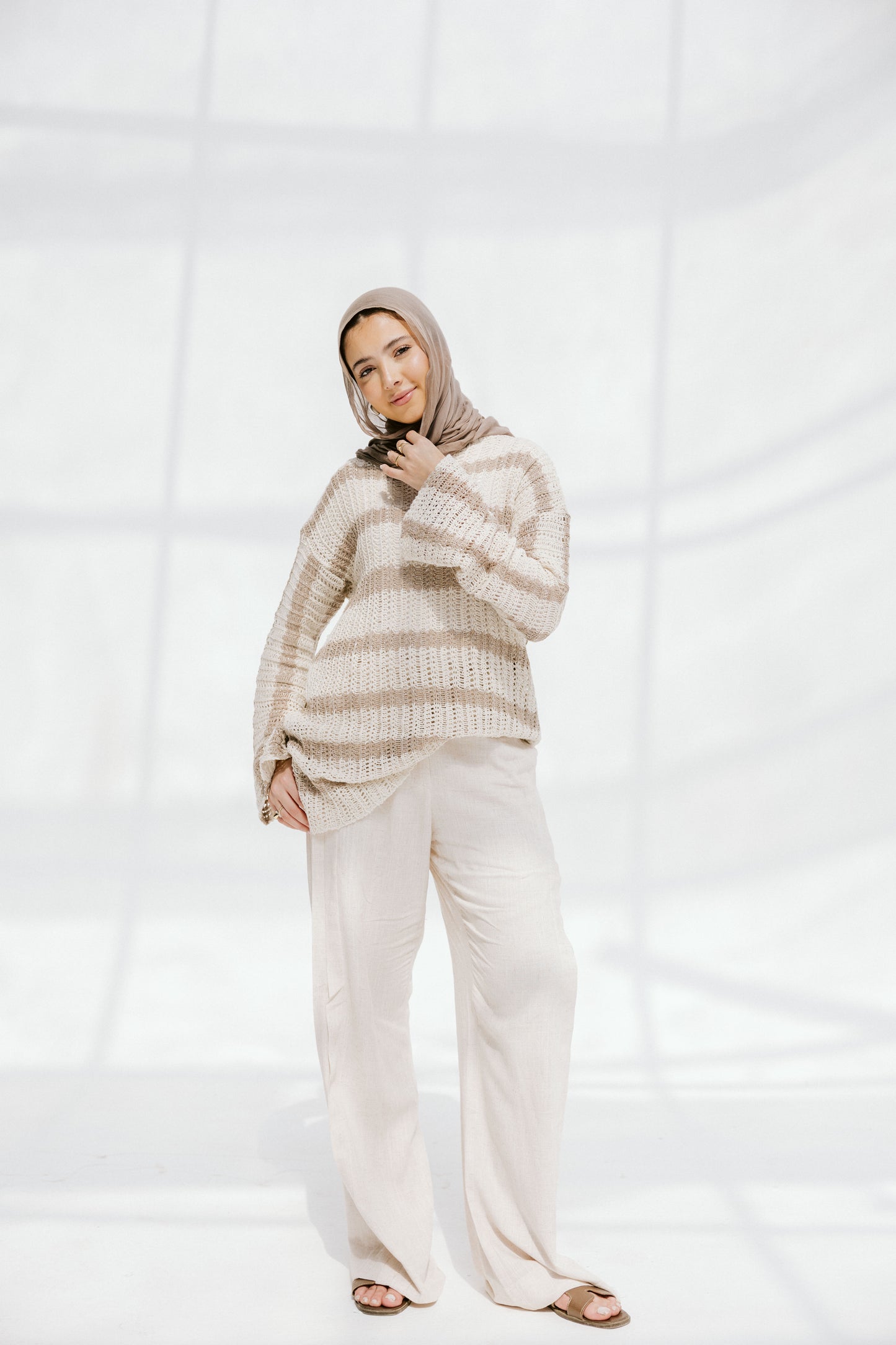Cabana knit top in beige