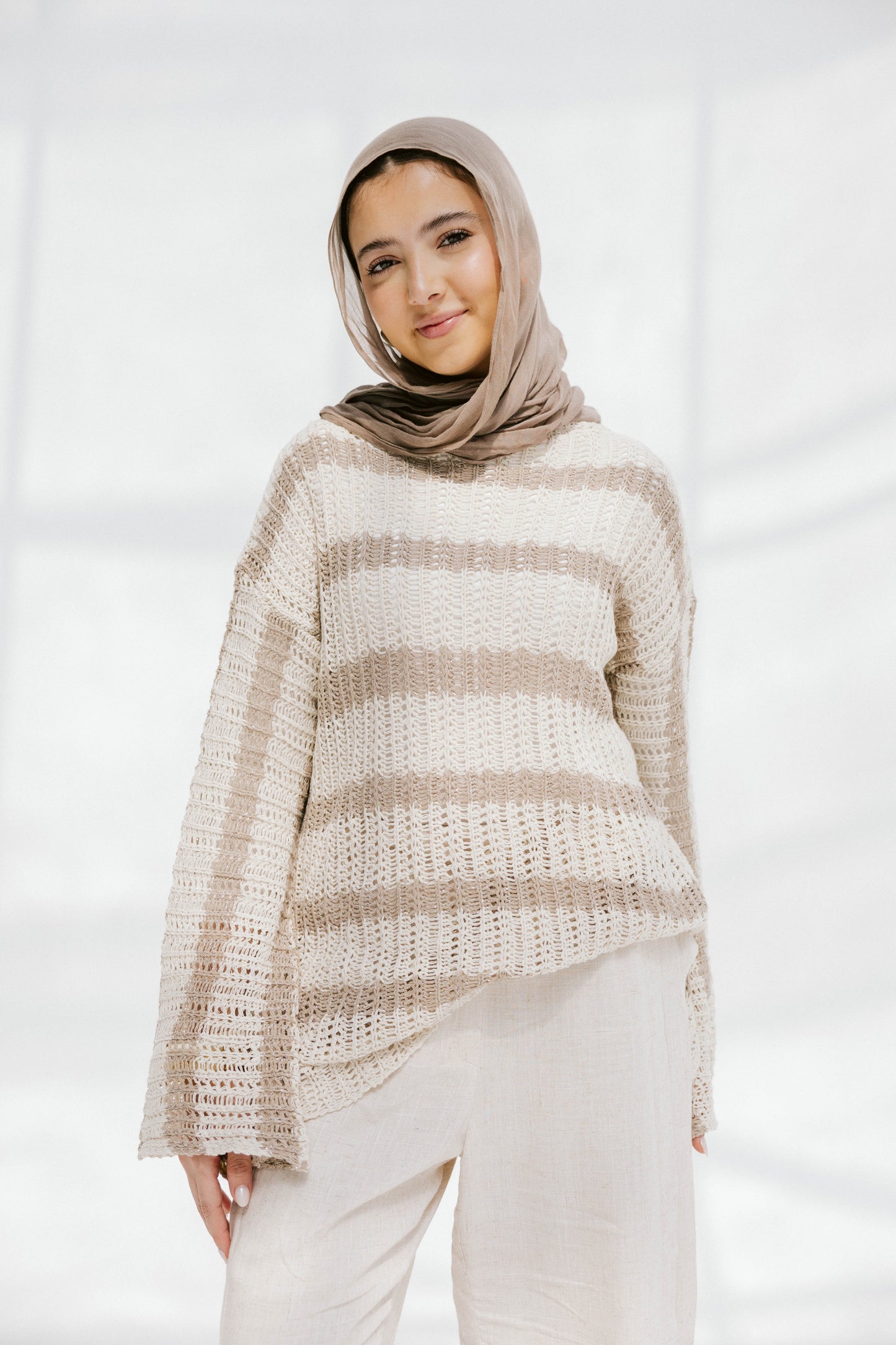 Cabana knit top in beige