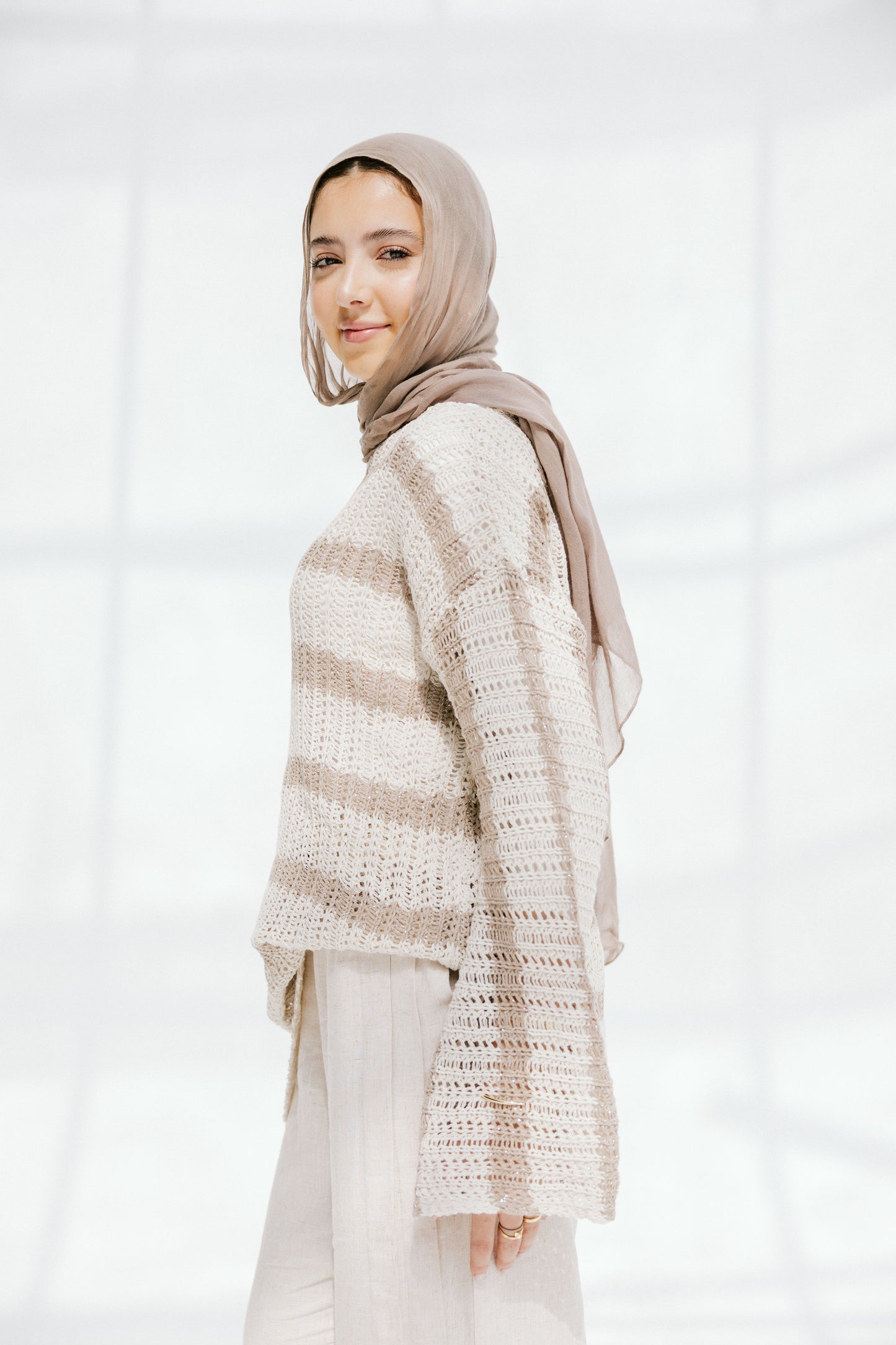 Cabana knit top in beige