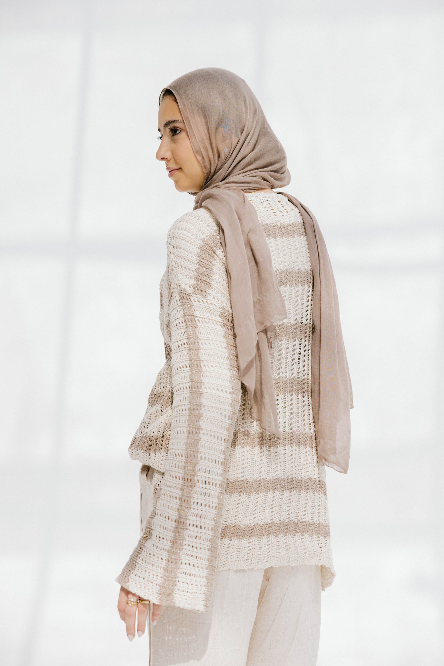 Cabana knit top in beige