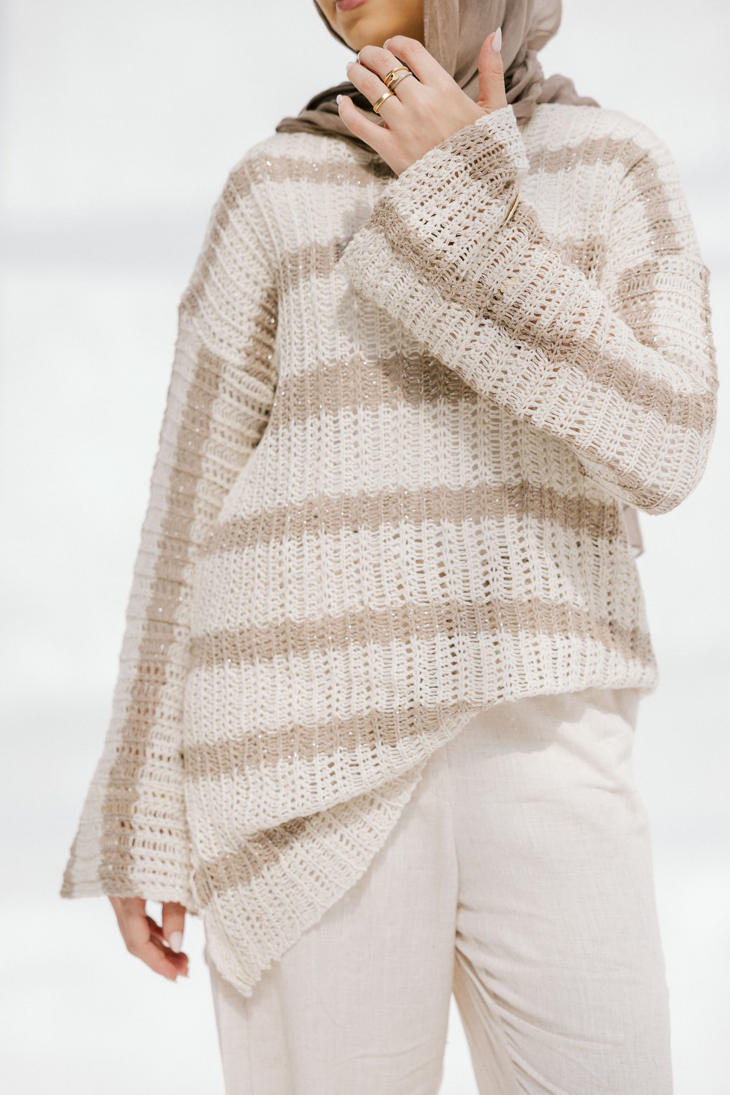 Cabana knit top in beige