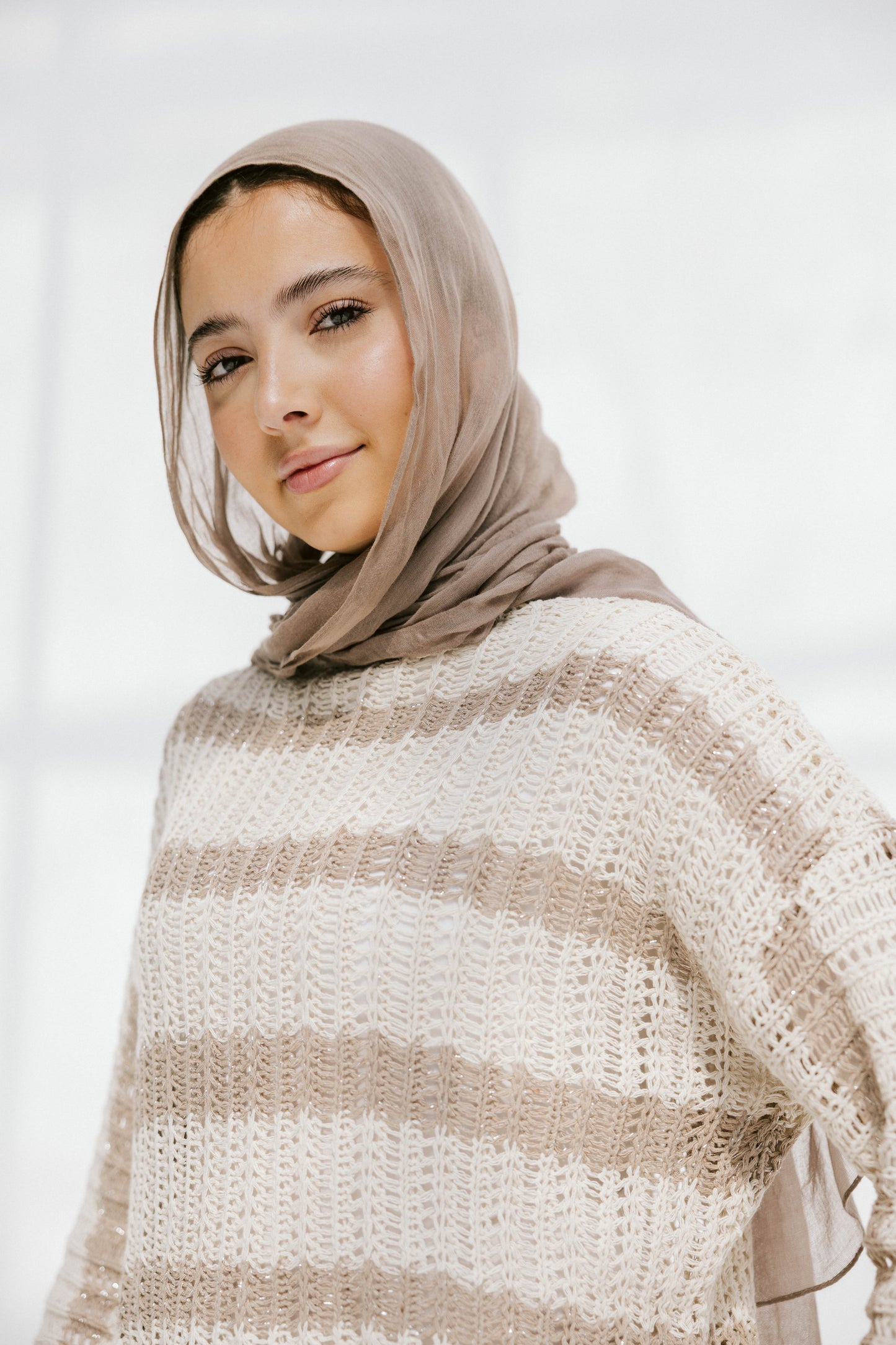 Cabana knit top in beige