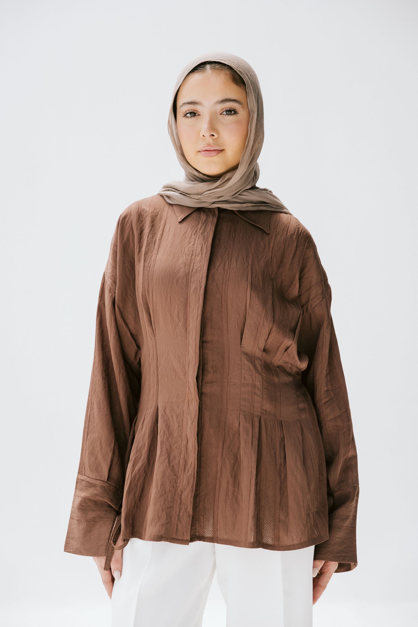 The Hourglass blouse in bronze