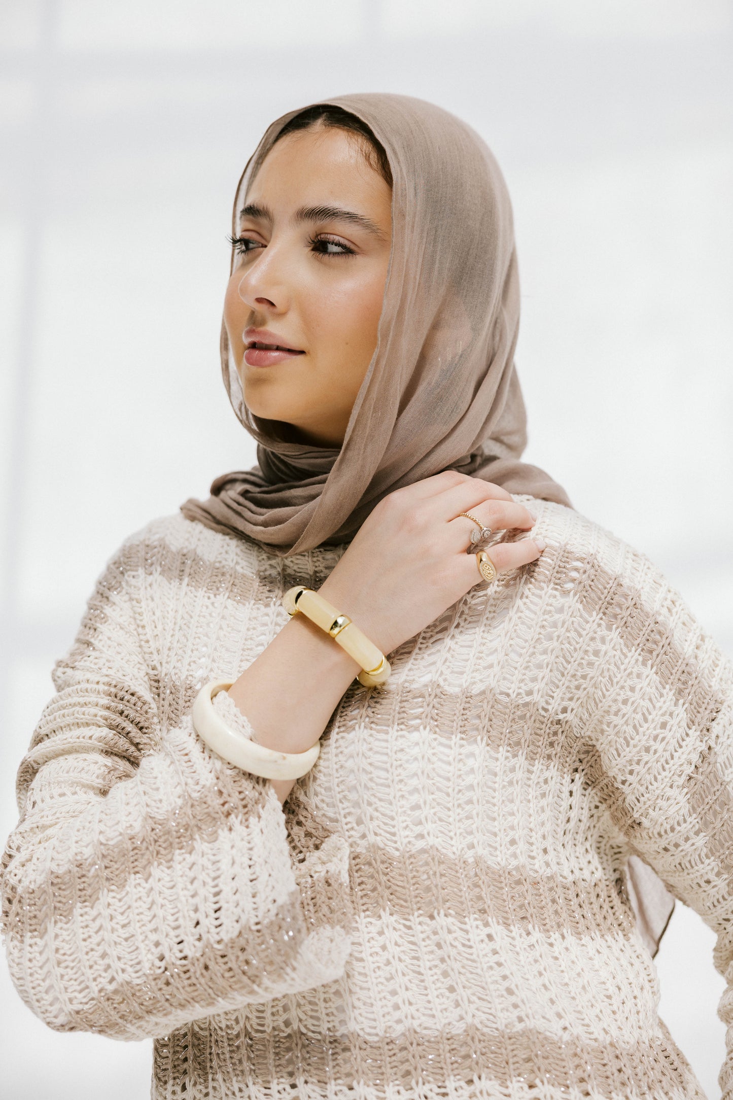 Cabana knit top in beige
