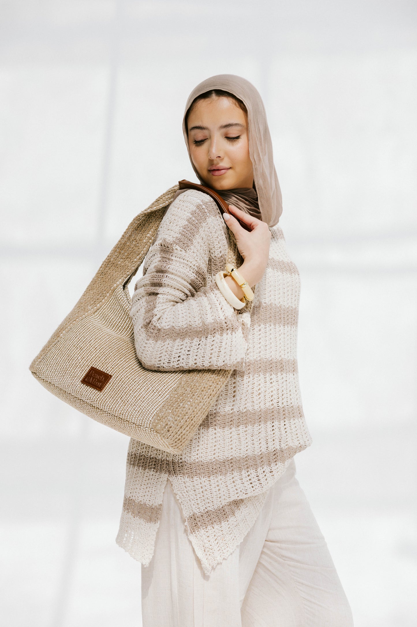 Cabana knit top in beige