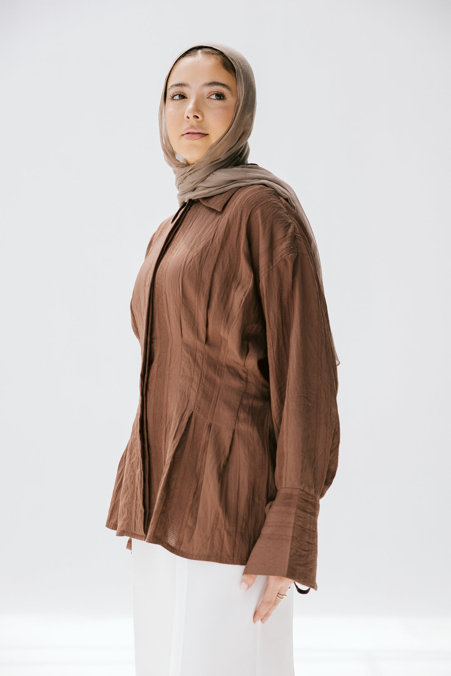 The Hourglass blouse in bronze