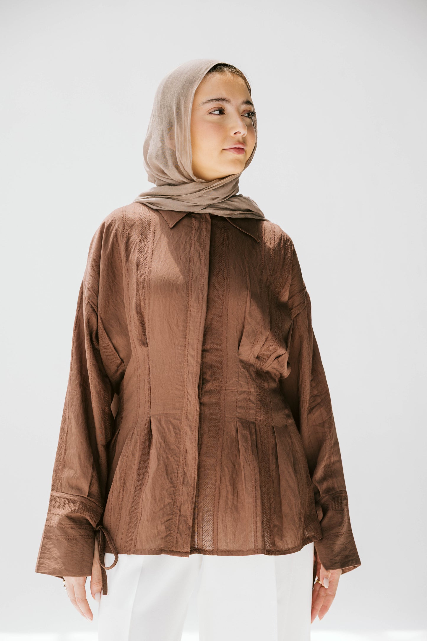 The Hourglass blouse in bronze