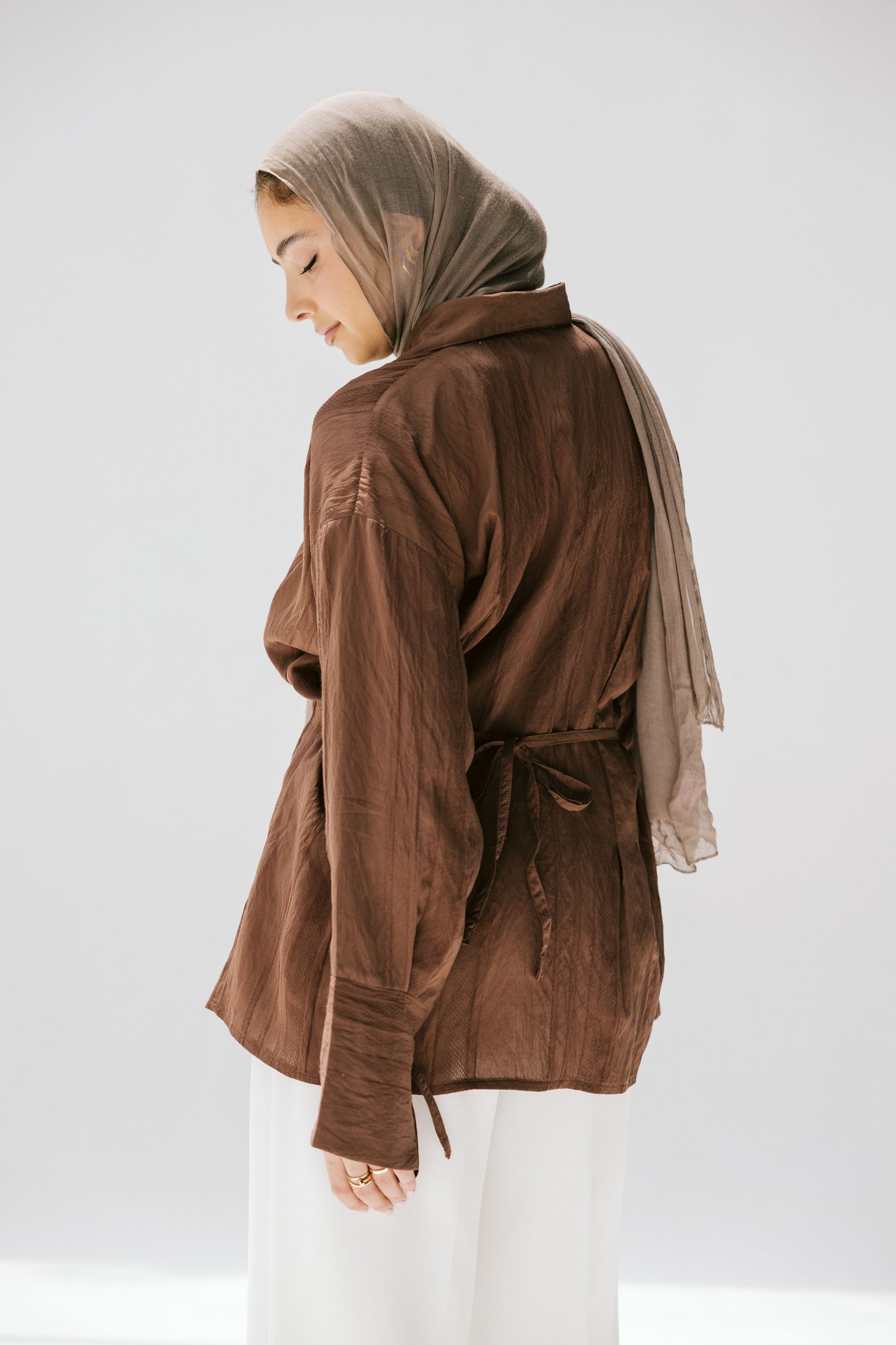 The Hourglass blouse in bronze