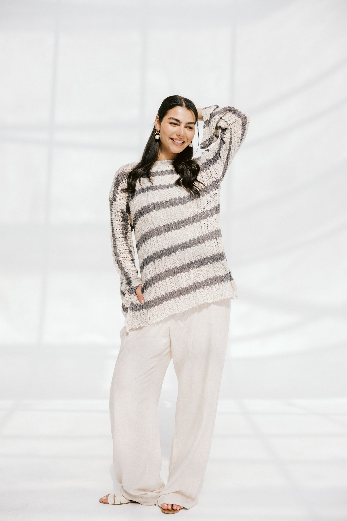 Cabana knit top in Gray