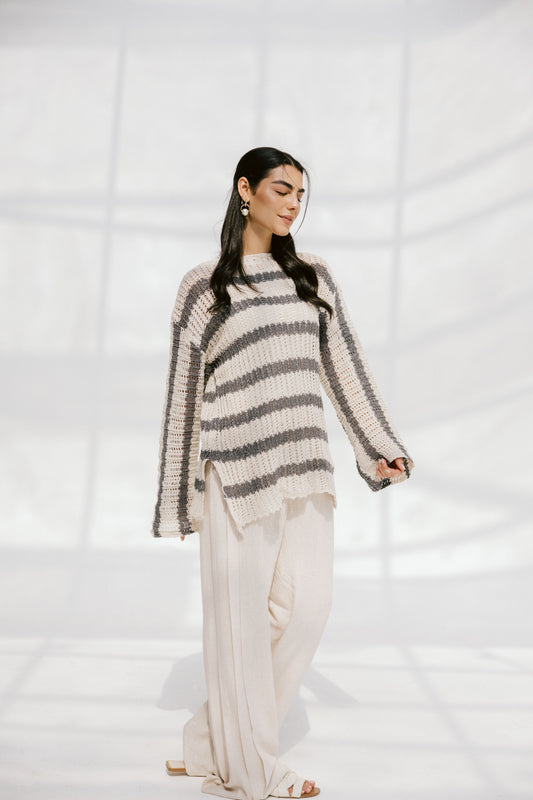 Cabana knit top in Gray