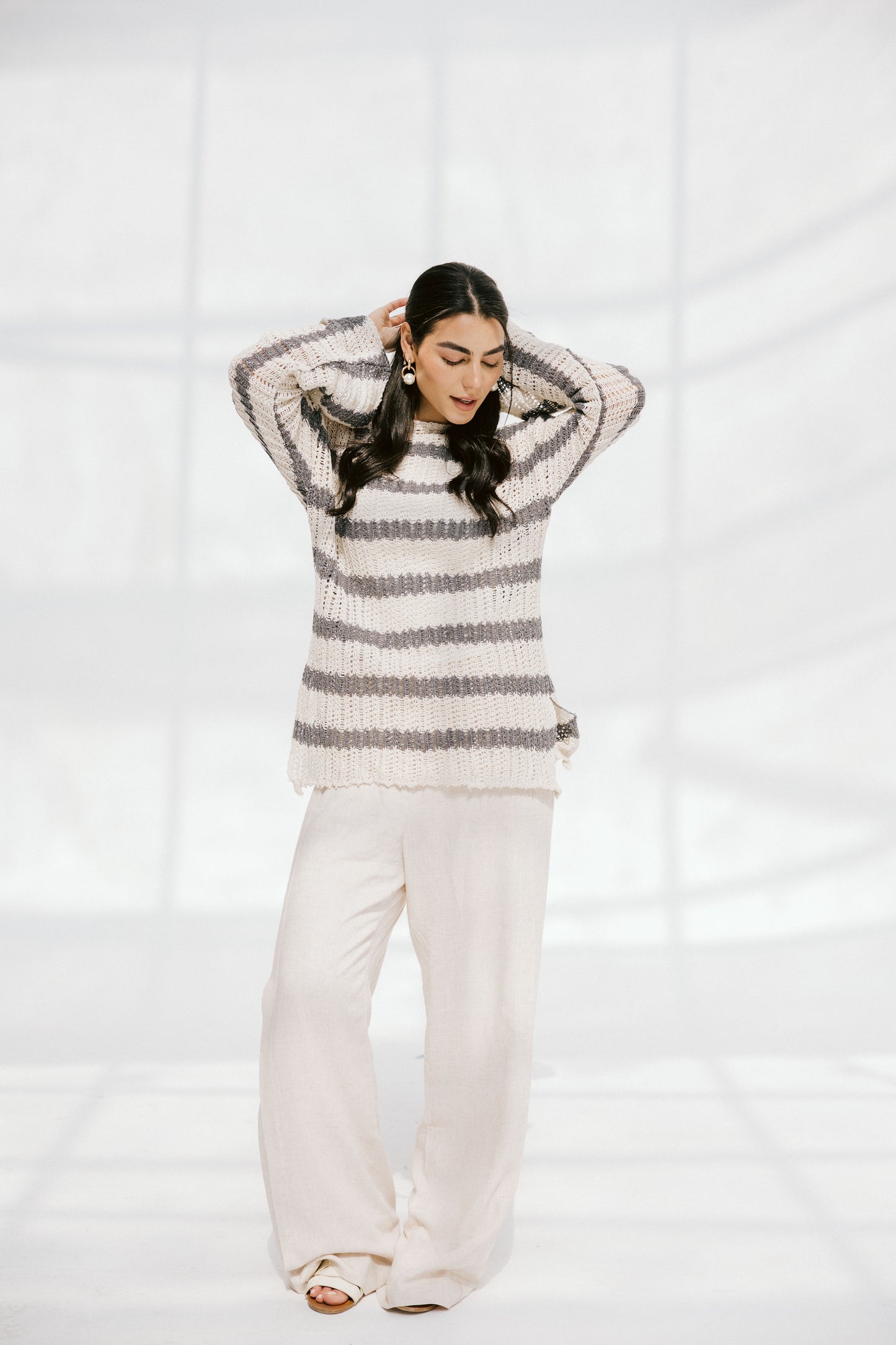 Cabana knit top in Gray