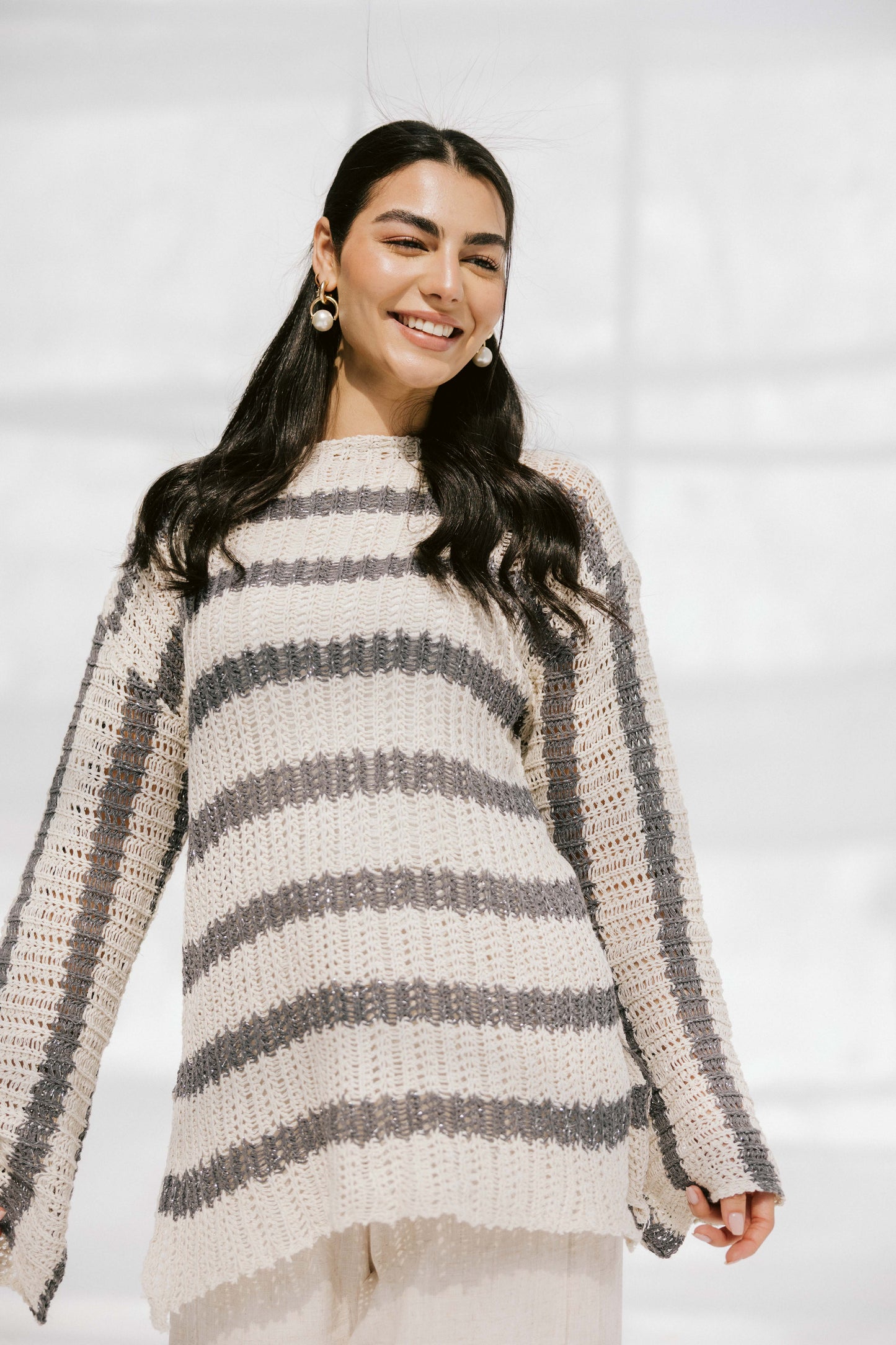 Cabana knit top in Gray