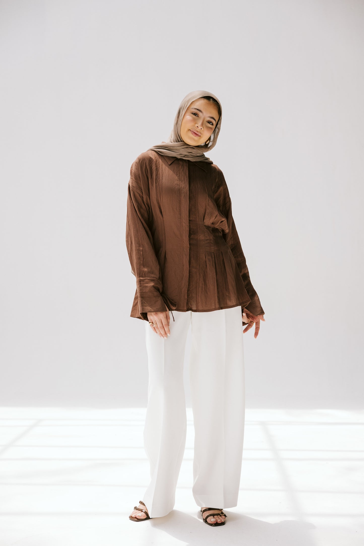 The Hourglass blouse in bronze