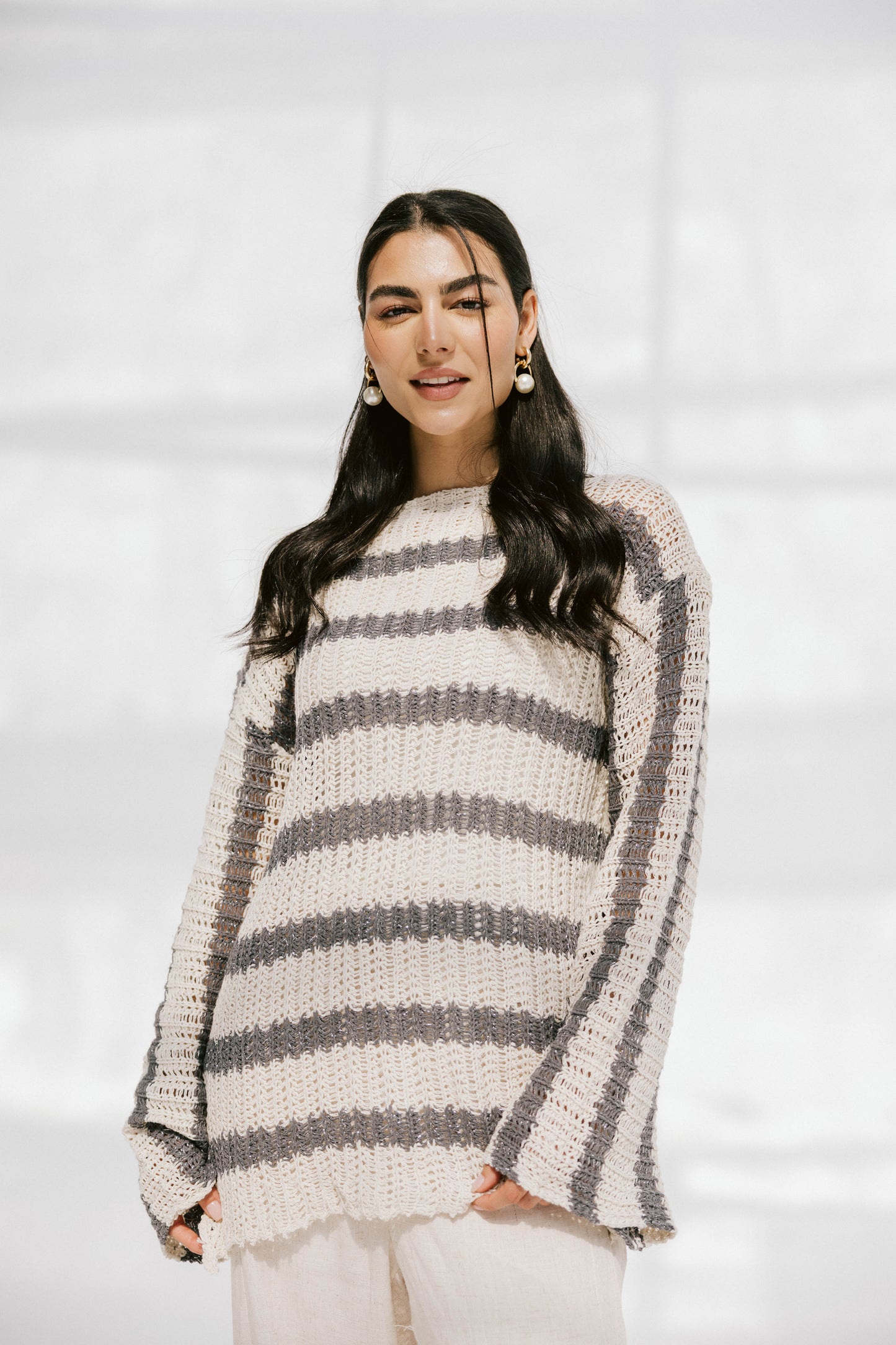 Cabana knit top in Gray