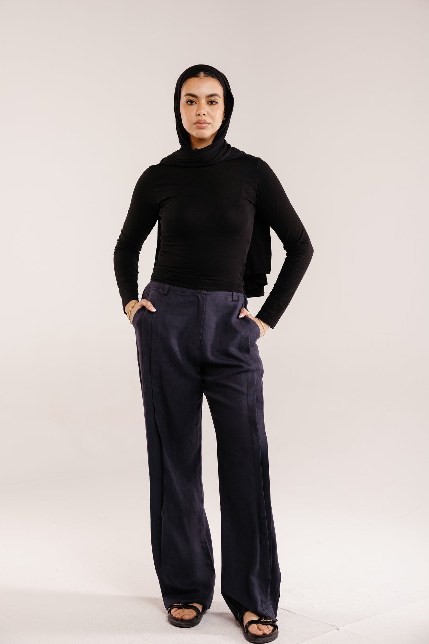 Drift Linen Pants in Navy