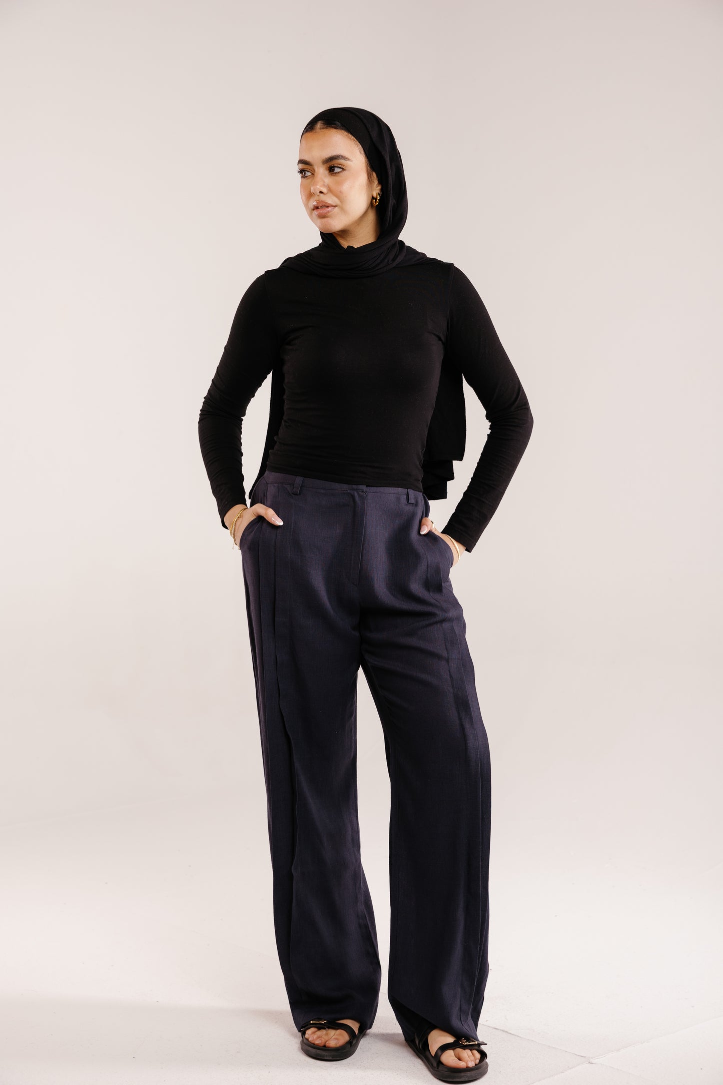 Drift Linen Pants in Navy