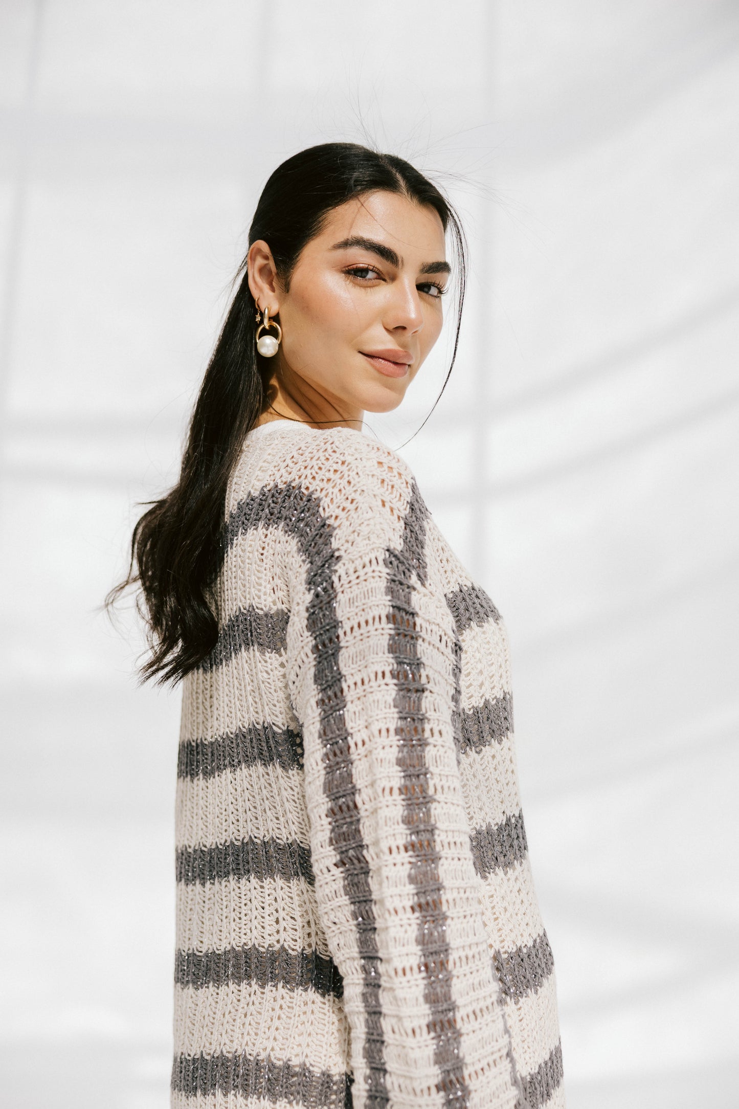 Cabana knit top in Gray