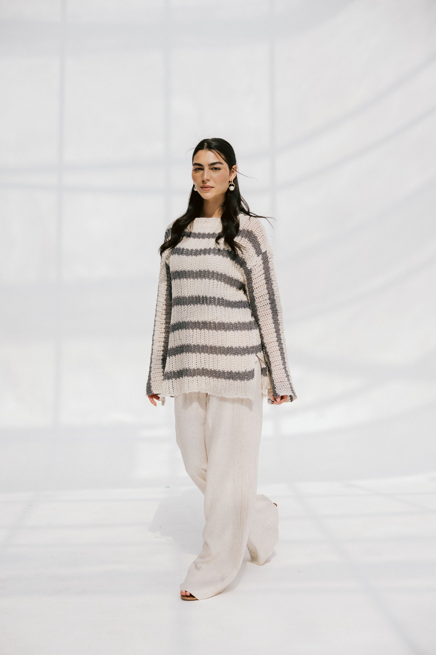 Cabana knit top in Gray
