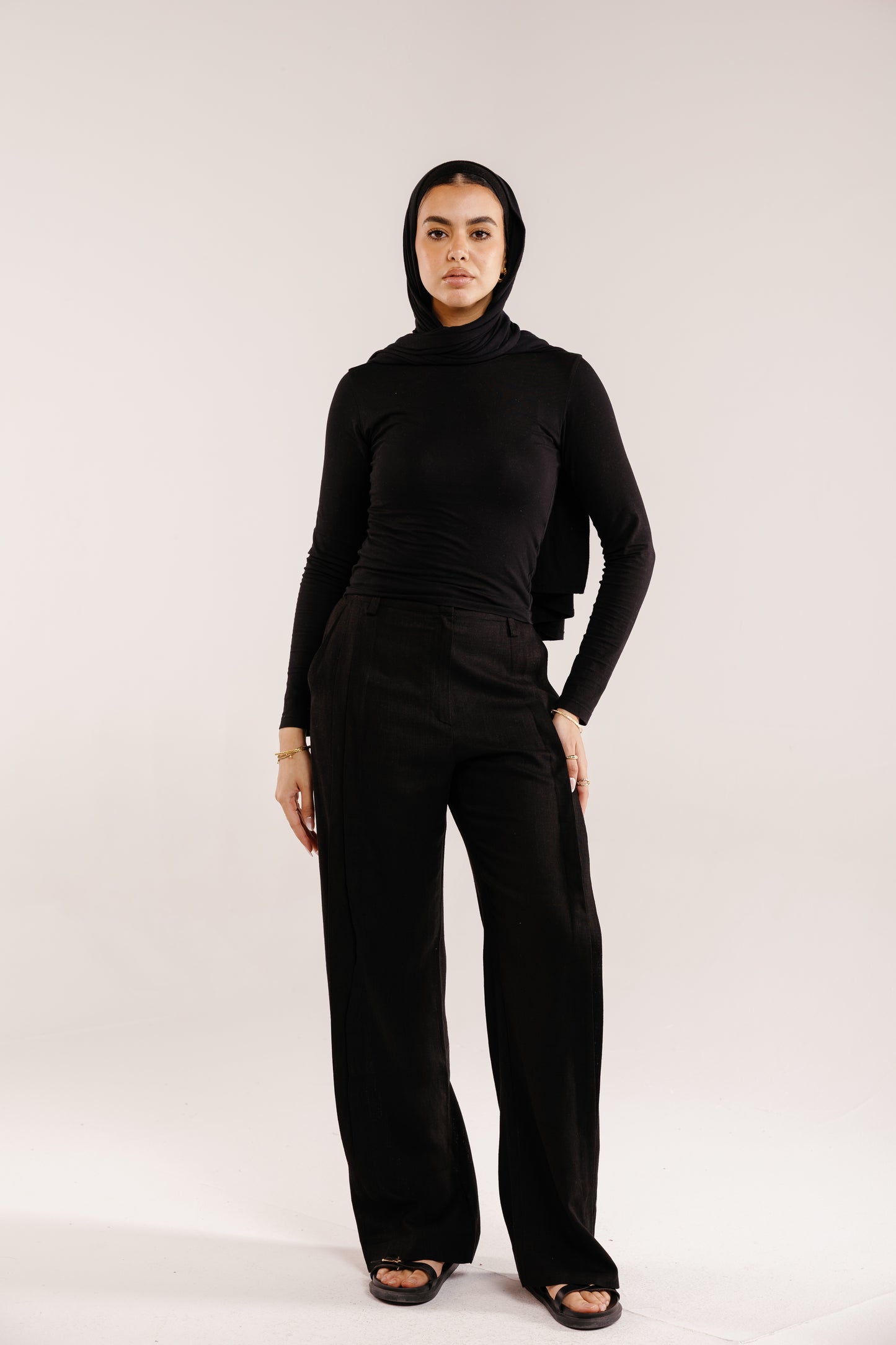 Drift Linen Pants in Black