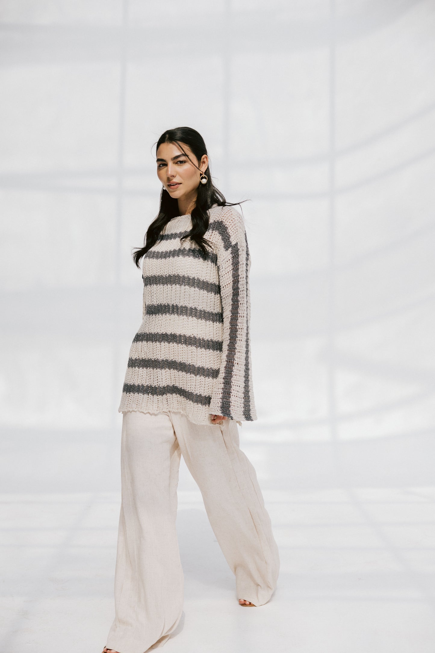 Cabana knit top in Gray