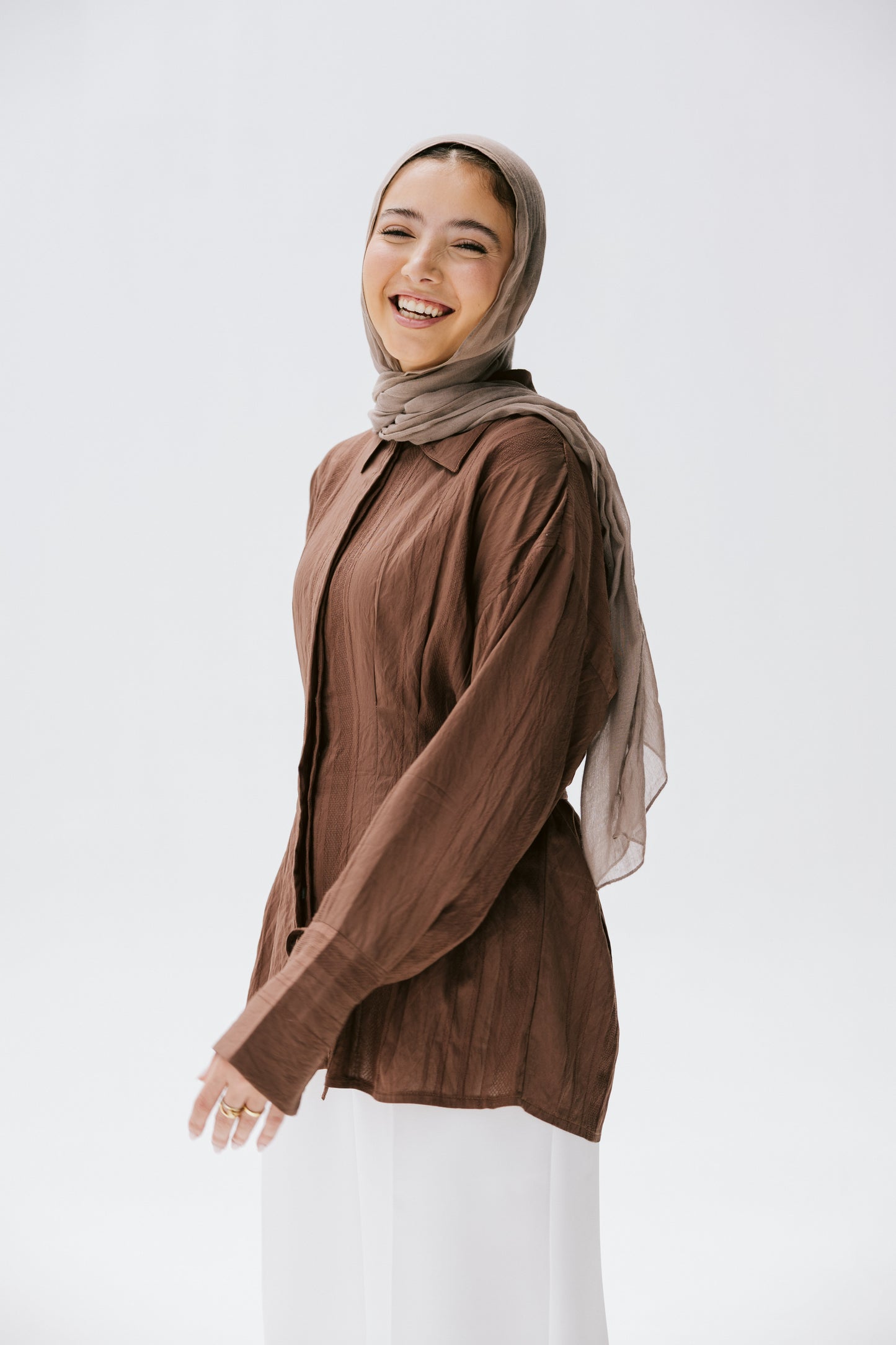 The Hourglass blouse in bronze