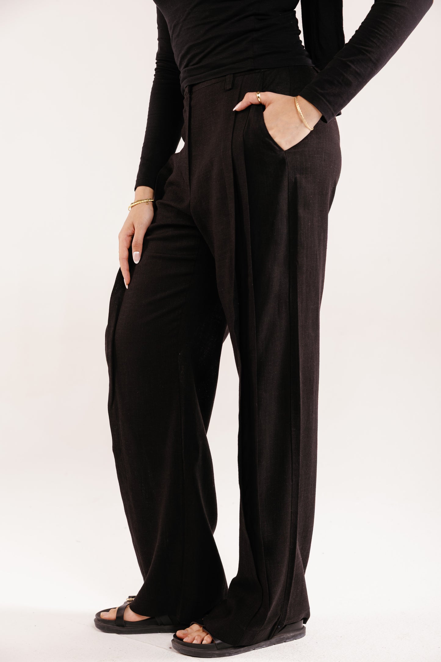 Drift Linen Pants in Black